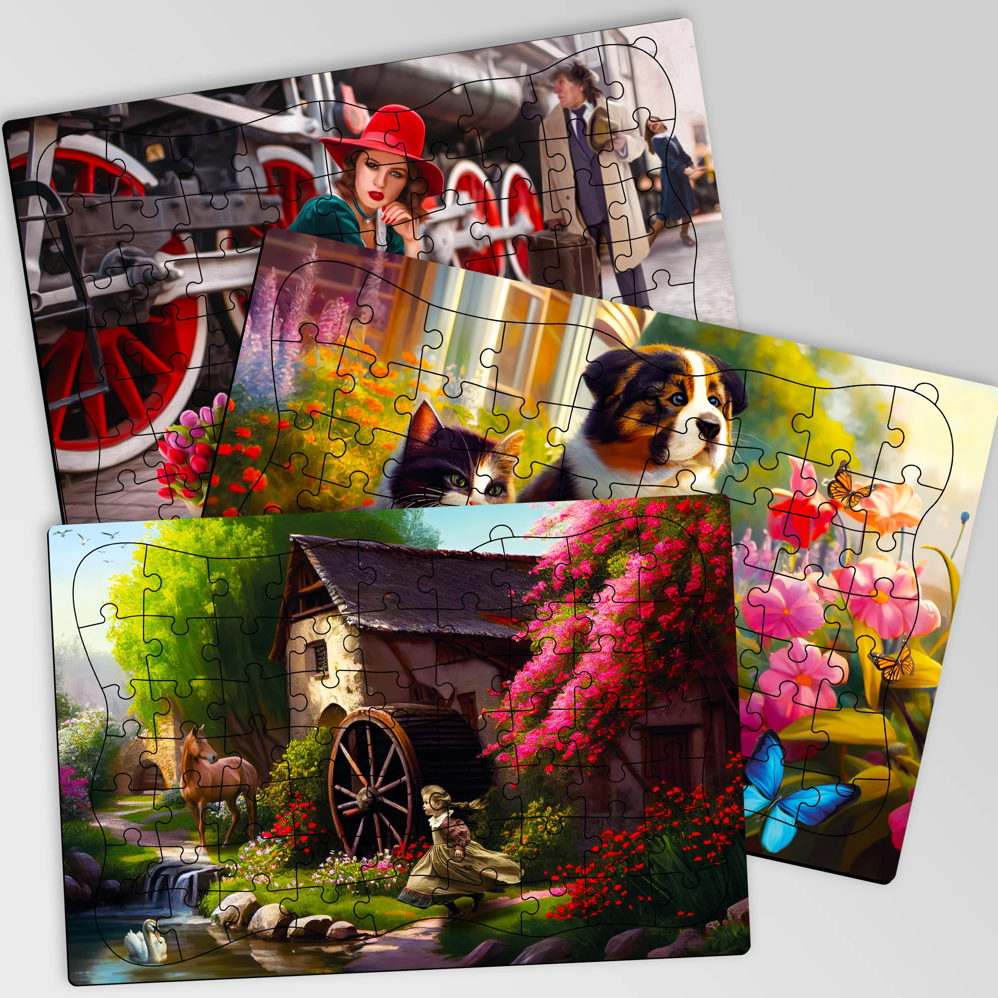 63 Piece Dementia Puzzles for Elderly | Riverside, Cats, and Platform - Image 8