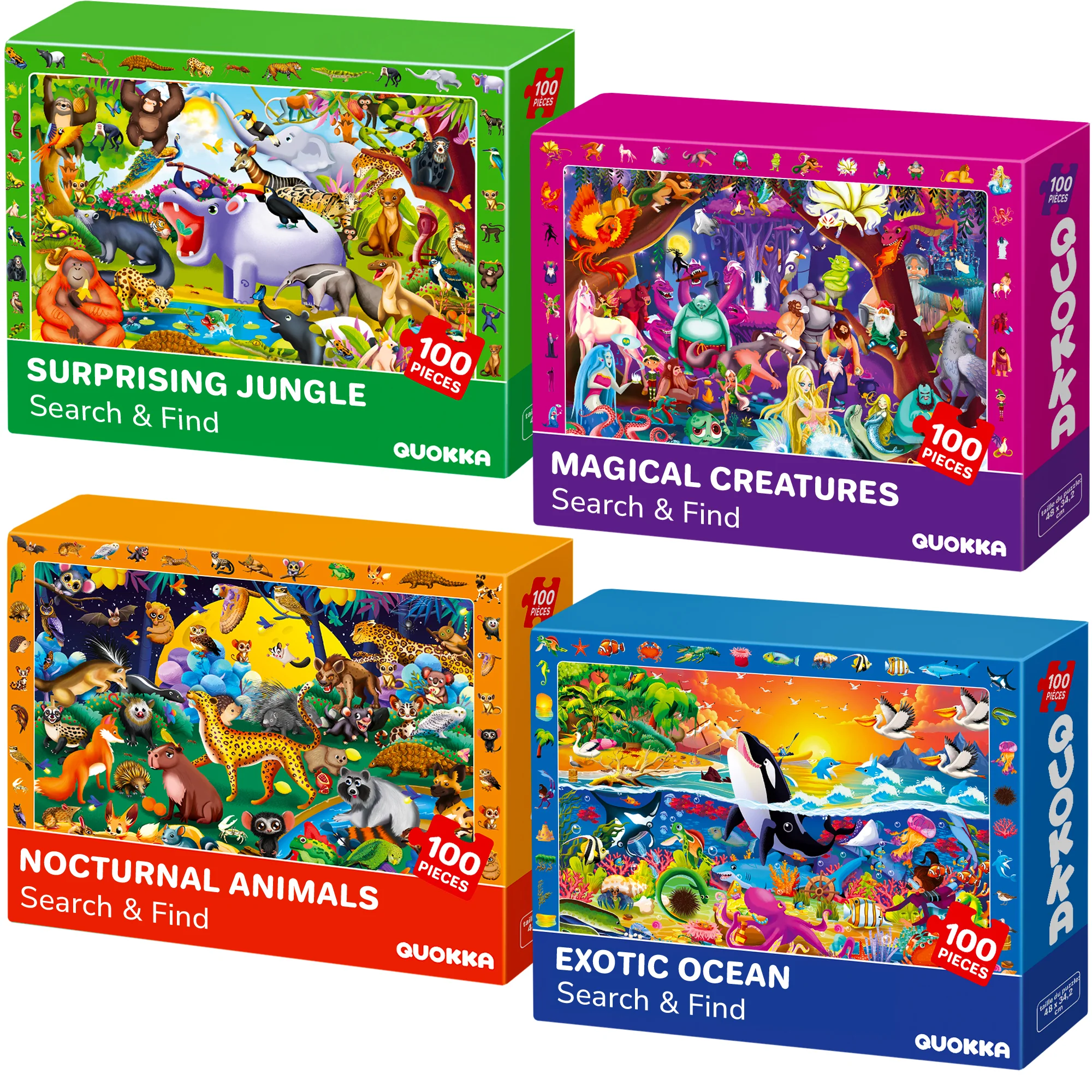 100 Piece Search & Find Puzzles for Kids | Nocturnal Life