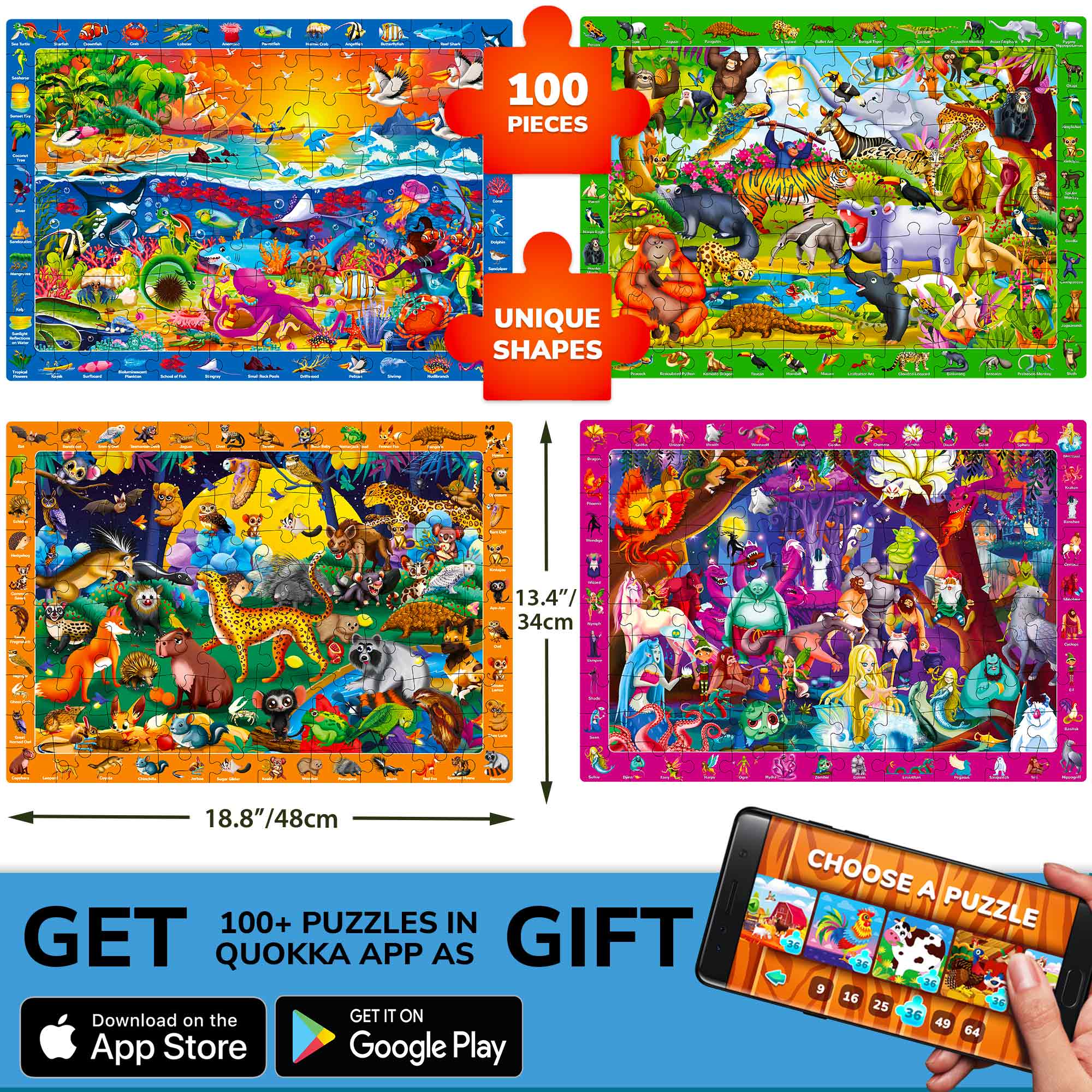 100 Piece Search & Find Puzzles for Kids | Nocturnal Life - Image 5