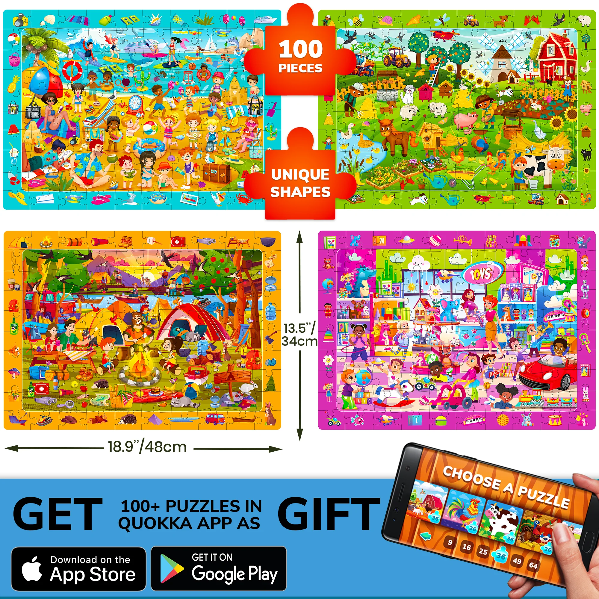 100 Piece Search & Find Puzzles for Kids Toy Store, Camping - Image 5
