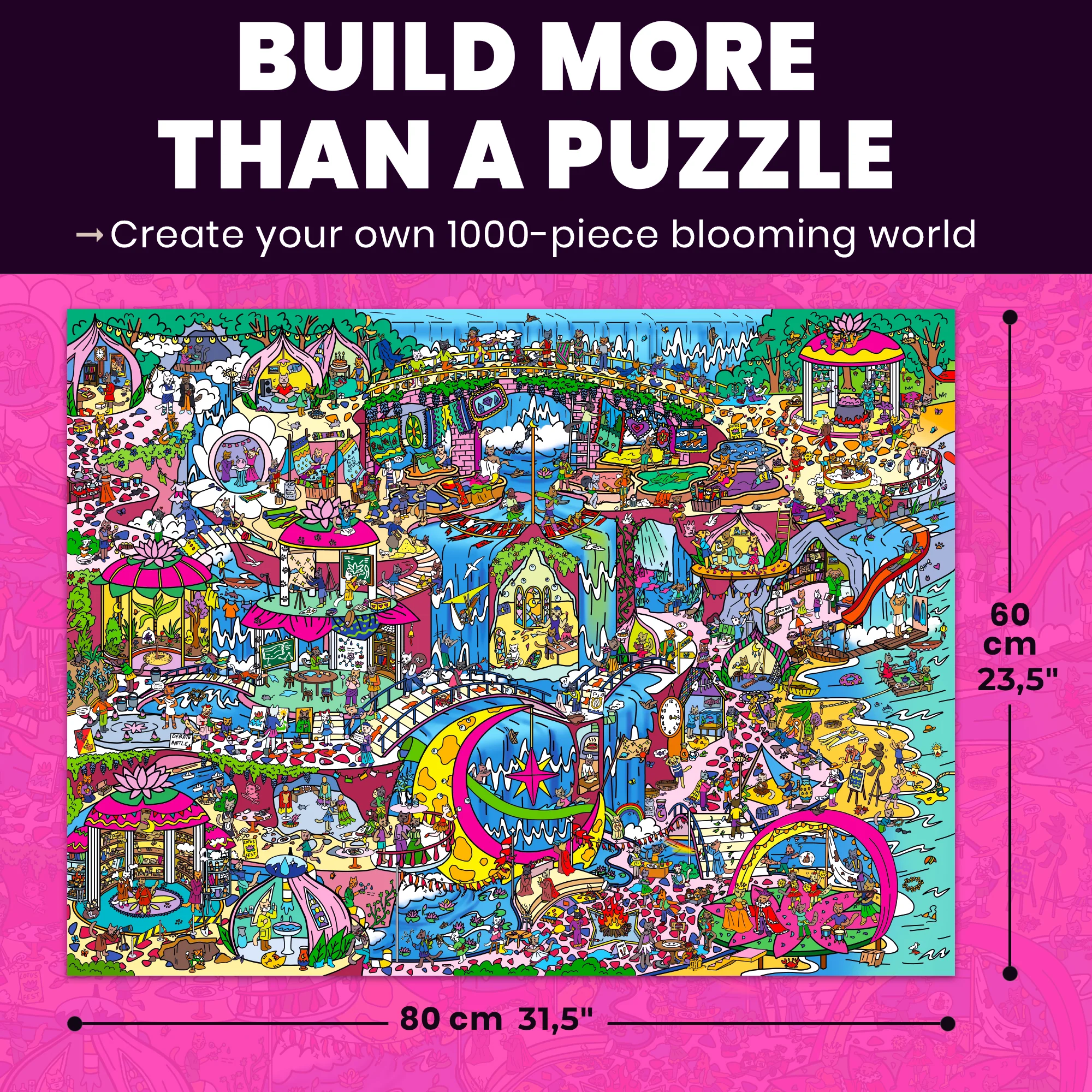 1000 Pcs Puzzle for Adults with Hidden Tasks | Blush Lotus Kingdom - Image 2