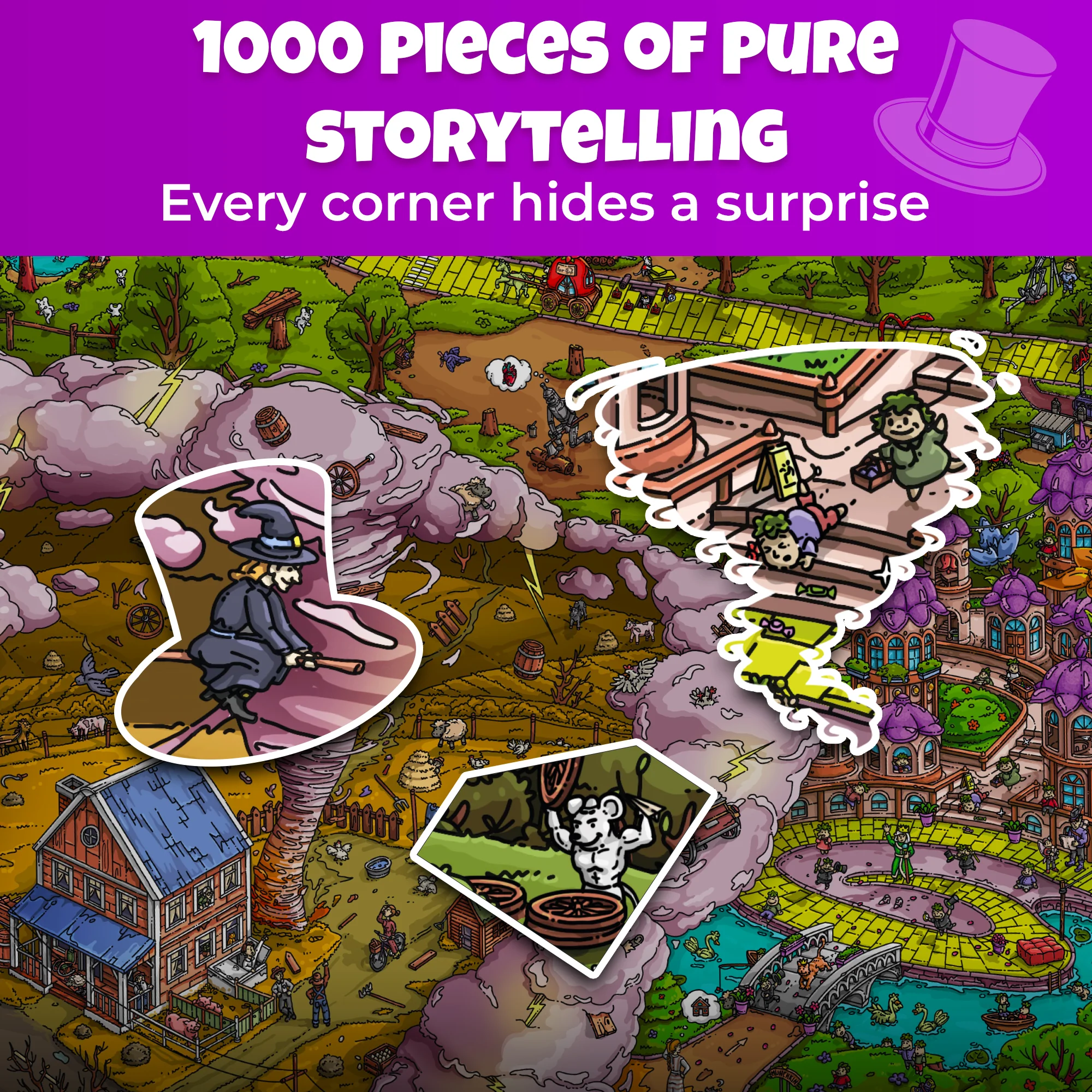 1000 Pcs Puzzle for Adults with Hidden Tasks | Emerald Kingdom - Image 4