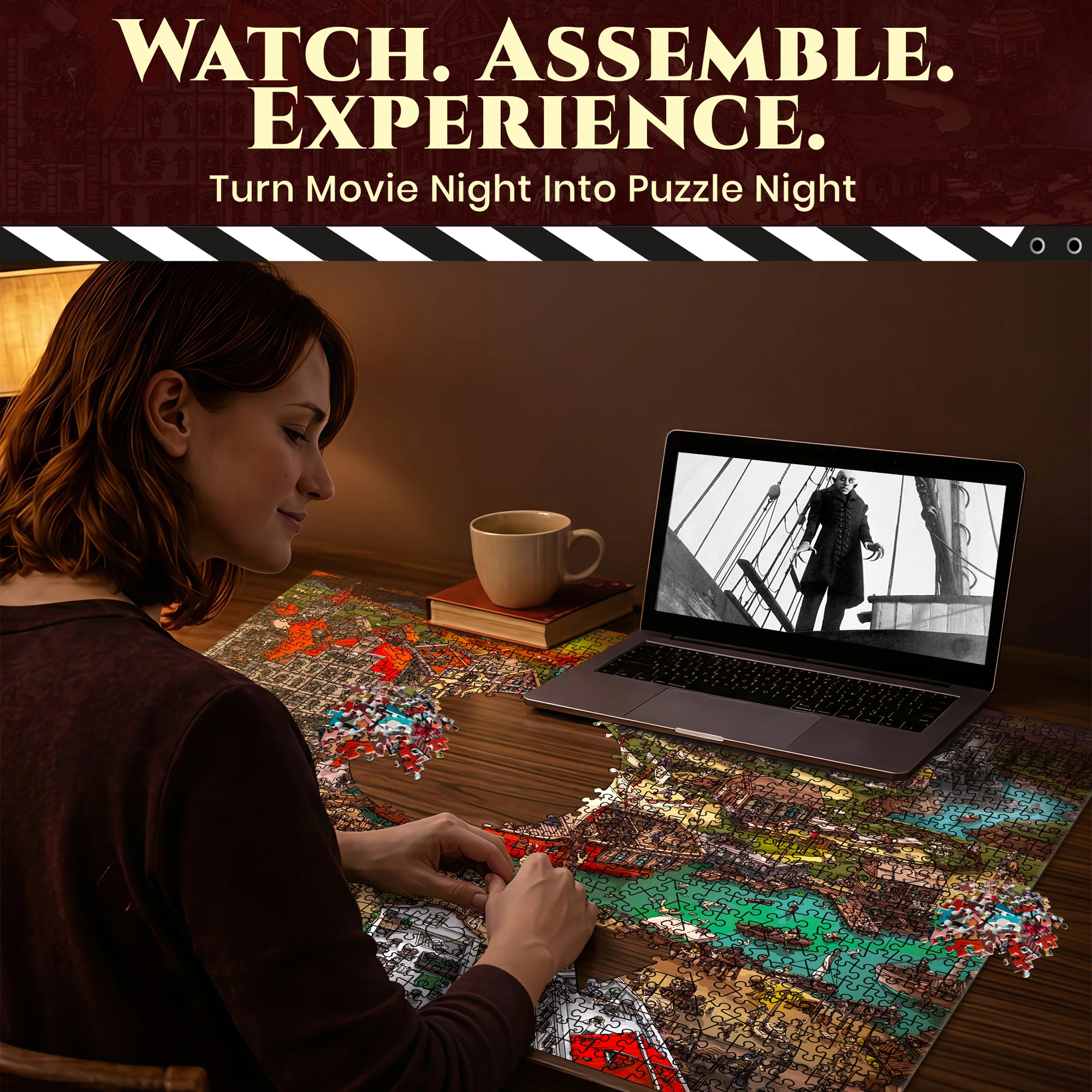 1000 Pcs Puzzle for Adults with Hidden Tasks | Nosferatu 1922 - Image 5