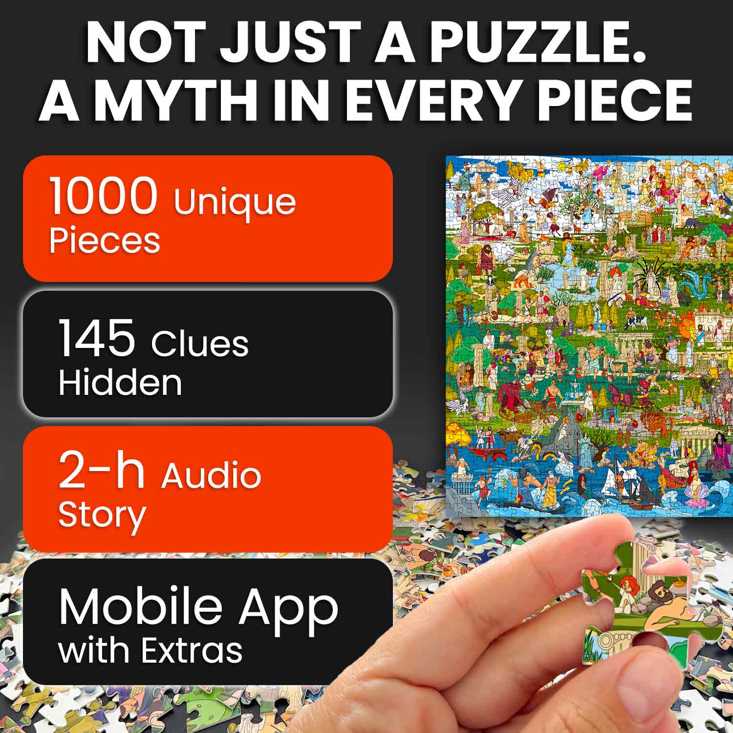 1000 Piece Puzzle for Adults With Hidden Tasks | Greek Gods - Image 2
