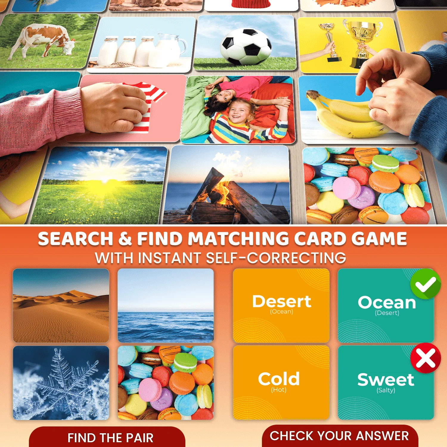 104 Flash Cards Opposites with Realistic Images for Kids - Image 5