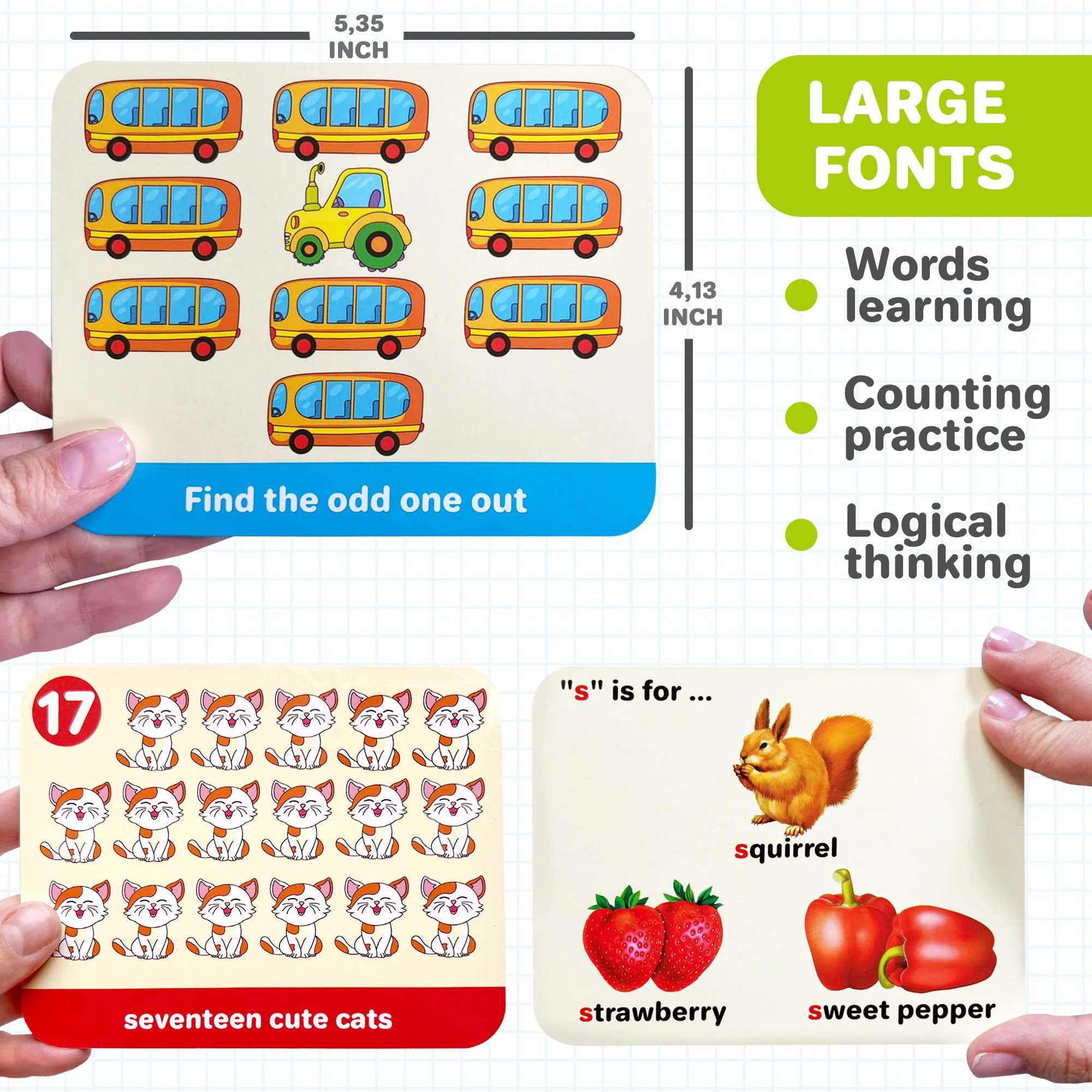120 Learning Flash Cards for Toddlers | ABC, Numbers, Colors - Image 3