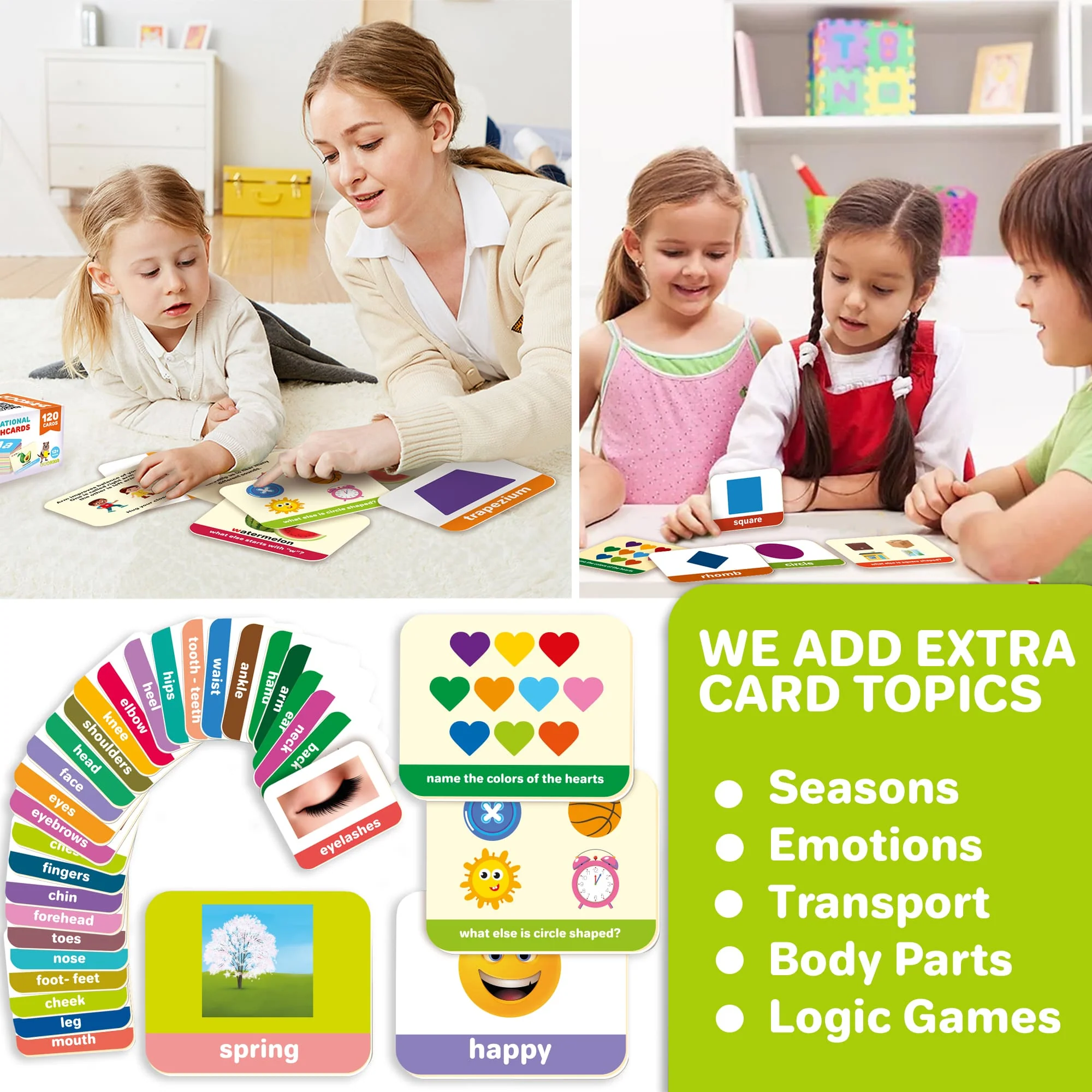 120 Learning Flash Cards for Toddlers | ABC, Numbers, Colors - Image 5