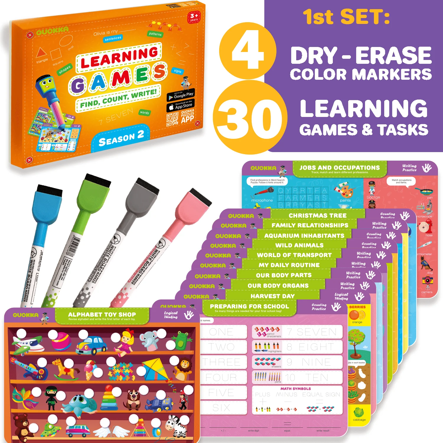 2 Set Handwriting Dry Erase Wipe Boards | ABC Writing - Image 4