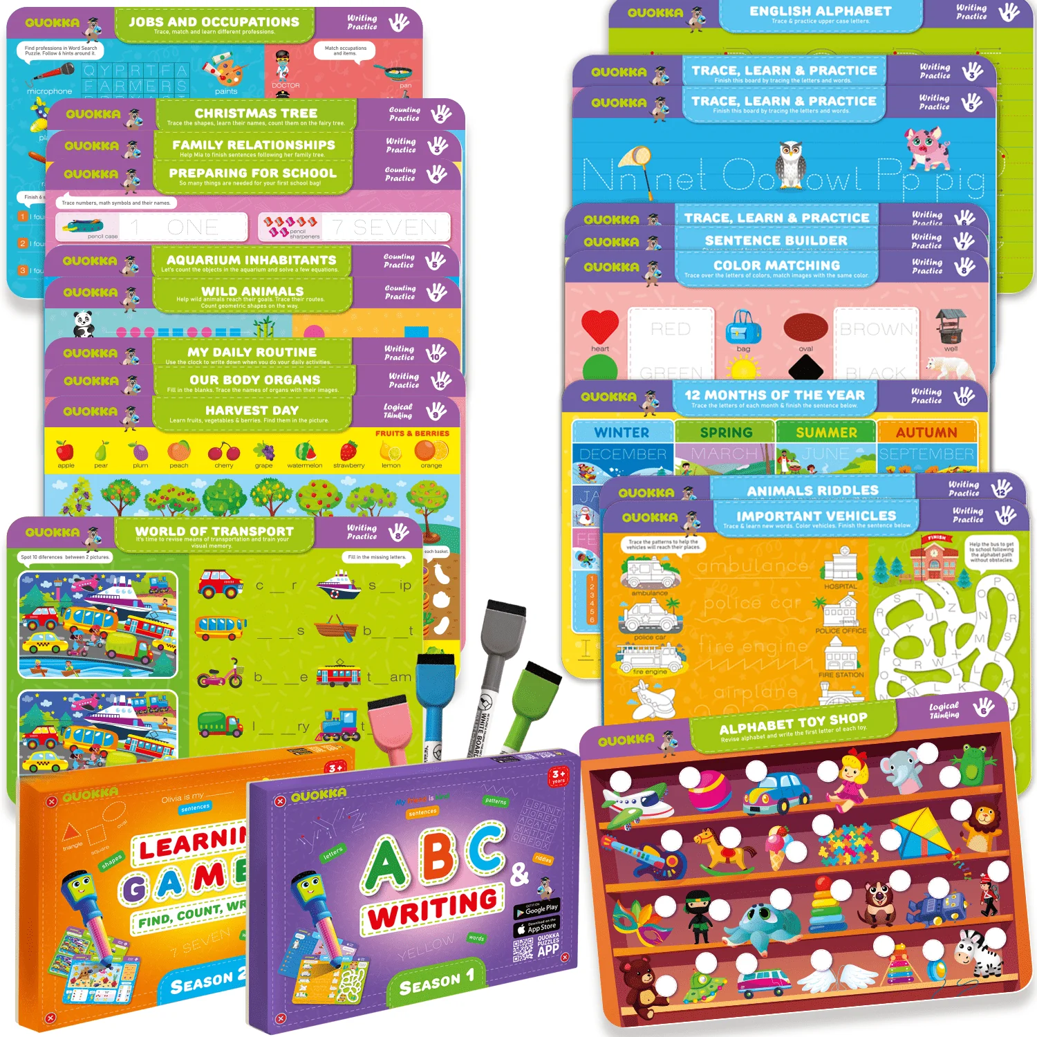 2 Set Handwriting Dry Erase Wipe Boards | ABC Writing - Image 8