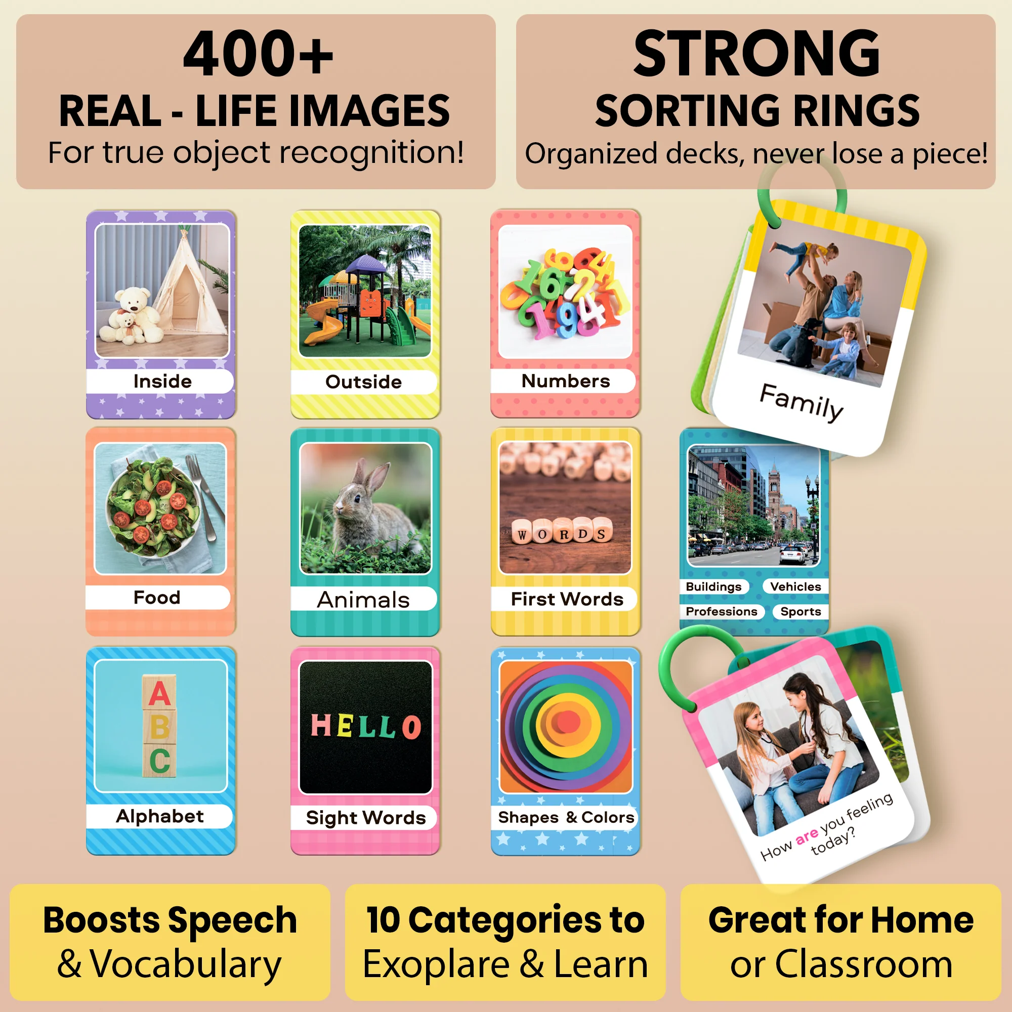 225 Flash Cards for Toddlers 1-3 | Alphabet & First Words - Image 6