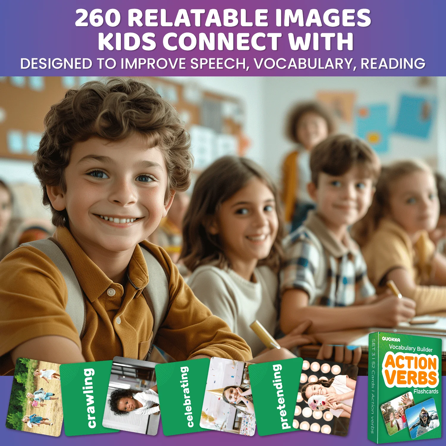 260 Action Verbs Flash Cards for Speech Therapy – Educational for Kids - Image 5