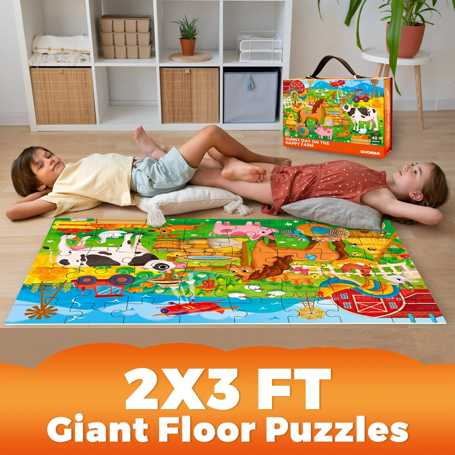 2x3 FT Giant Floor Puzzles for Kids Ages 4-6 | Farm - Image 5