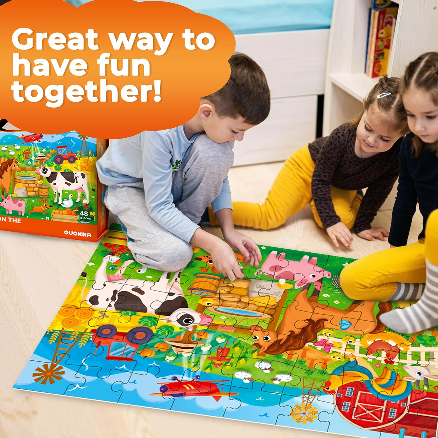 2x3 FT Giant Floor Puzzles for Kids Ages 4-6 | Farm - Image 6