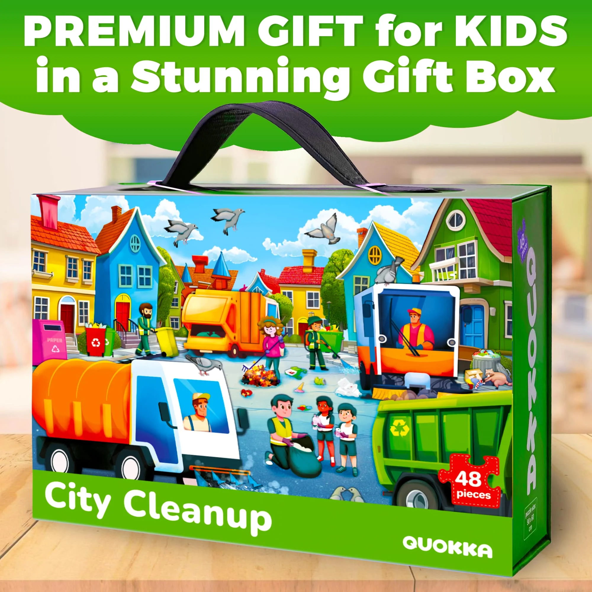 2x3 FT Giant Floor Puzzles for Kids | Garbage Trucks - Image 2
