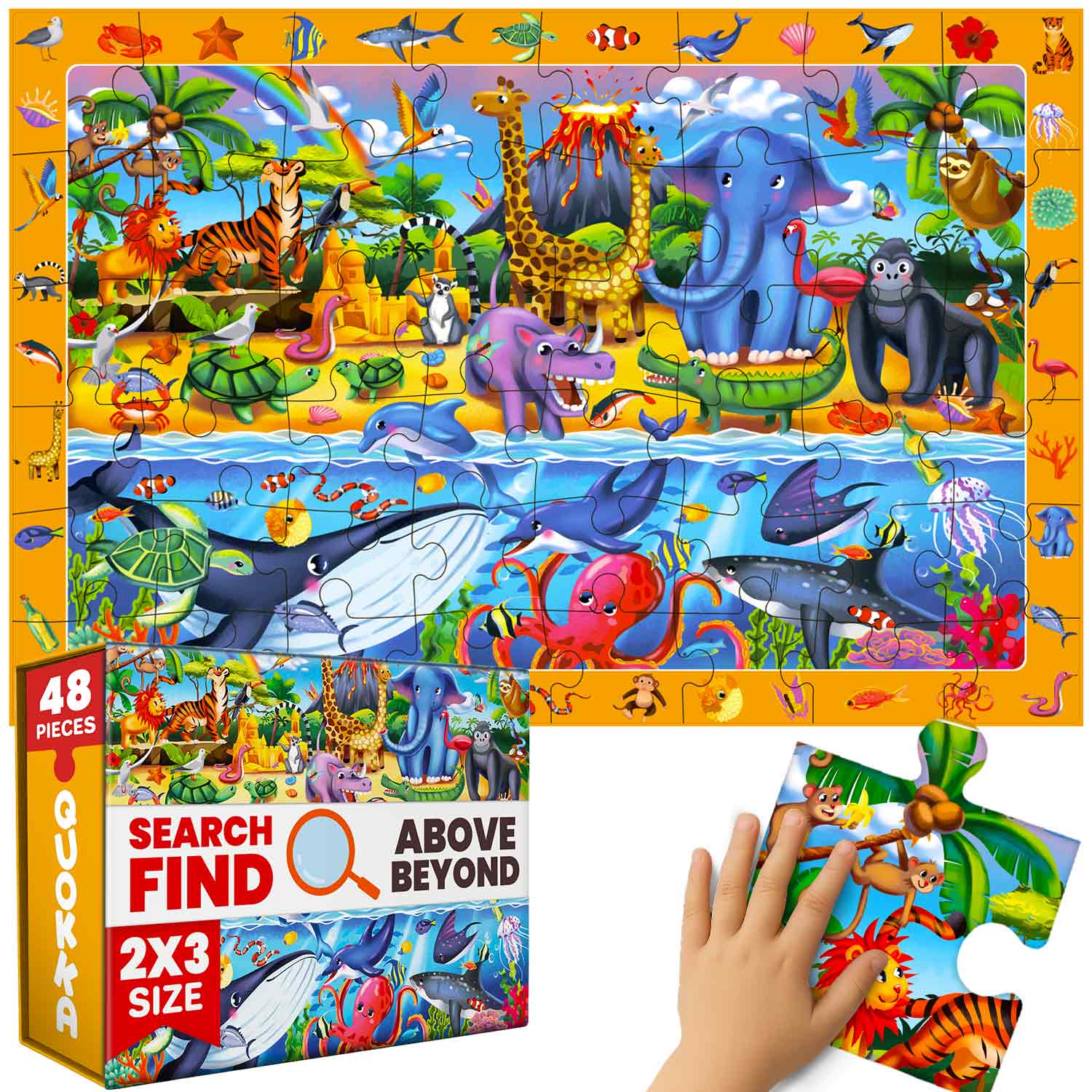 2x3 FT Giant Search & Find Puzzles for Kids Jungle Splash