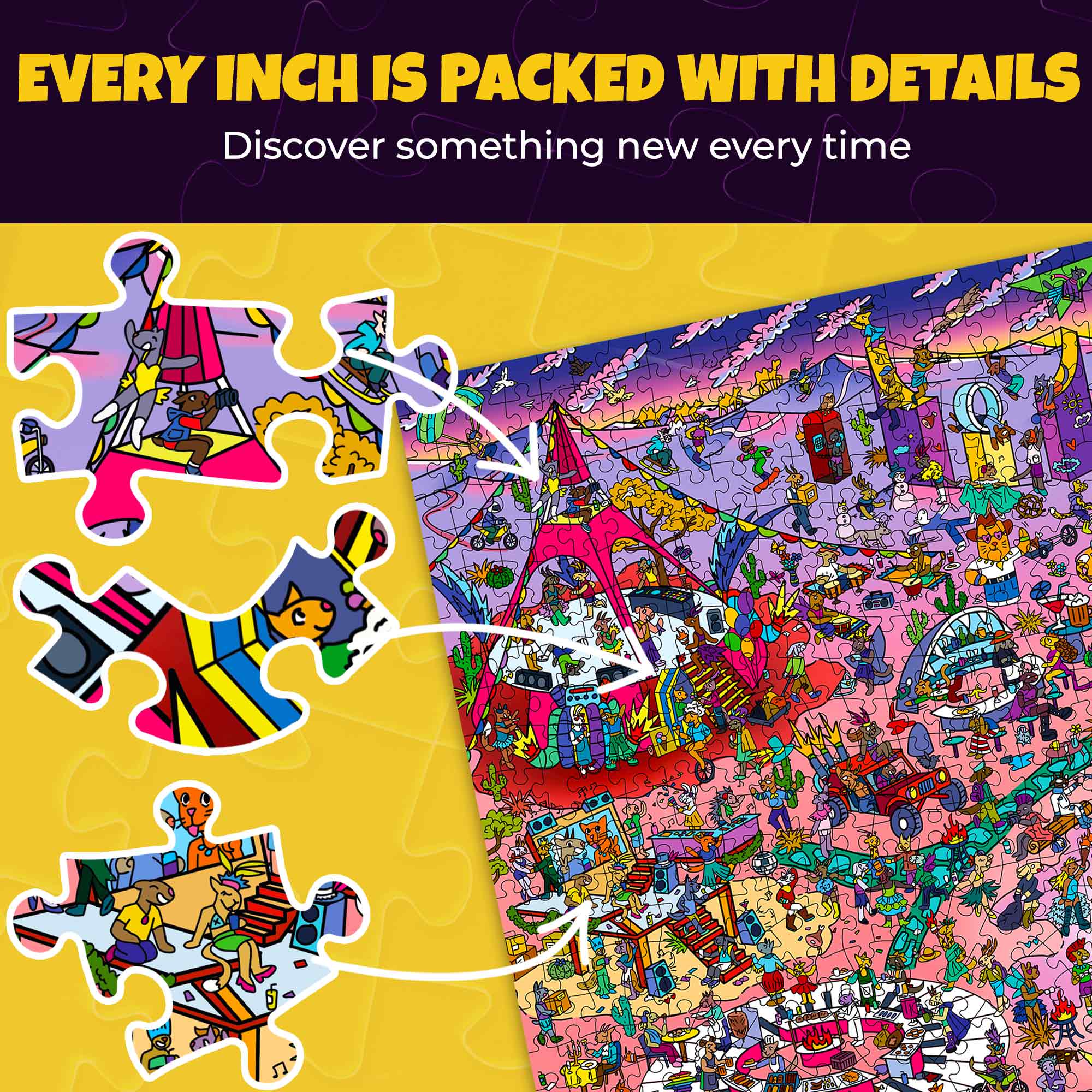 3 Set 1000 Piece Puzzle for Adults with Hidden Secrets - Image 4
