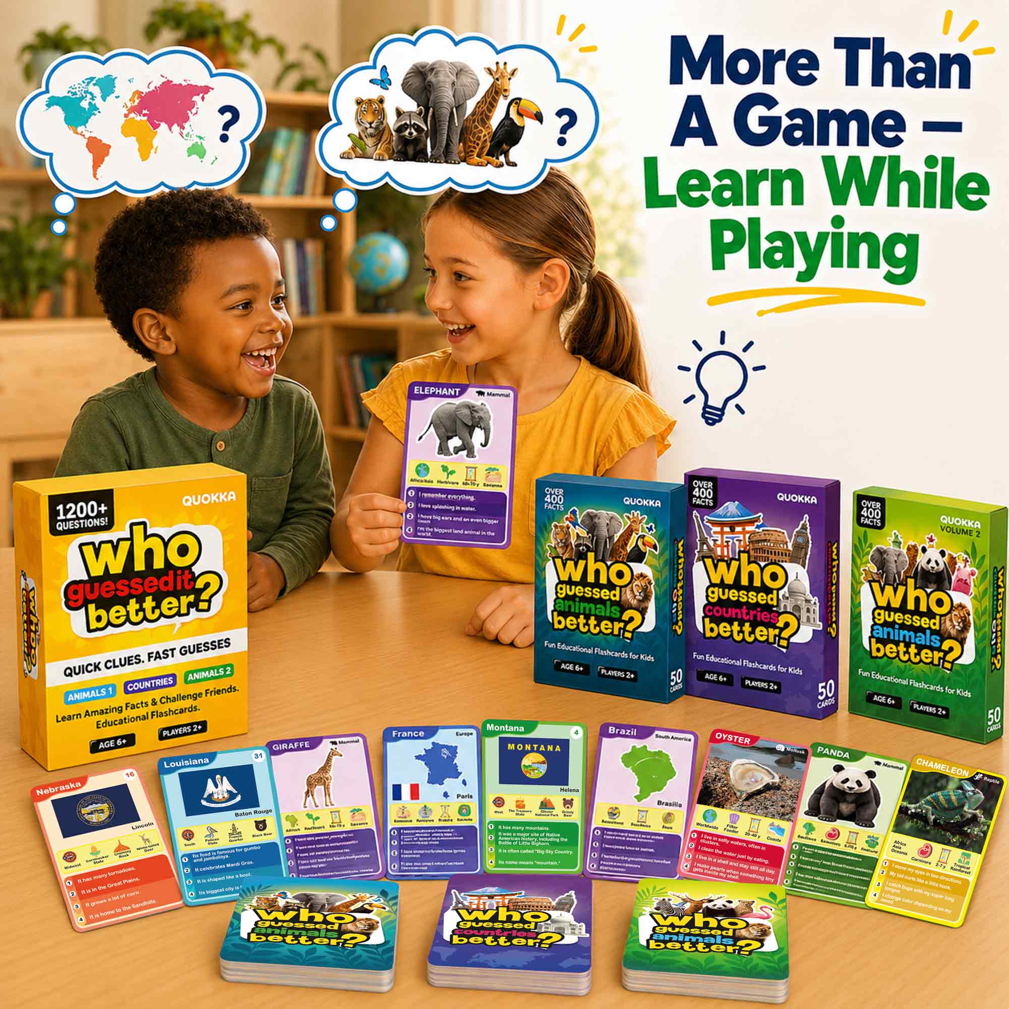 3 Set Educational Game for Kids - Who Guess It Better: Animals & Countries - Image 3