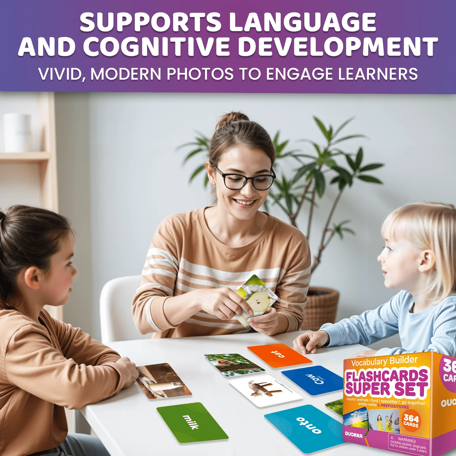 364 Flash Cards Prepositions Set Vocabulary Building for Kids - Image 5