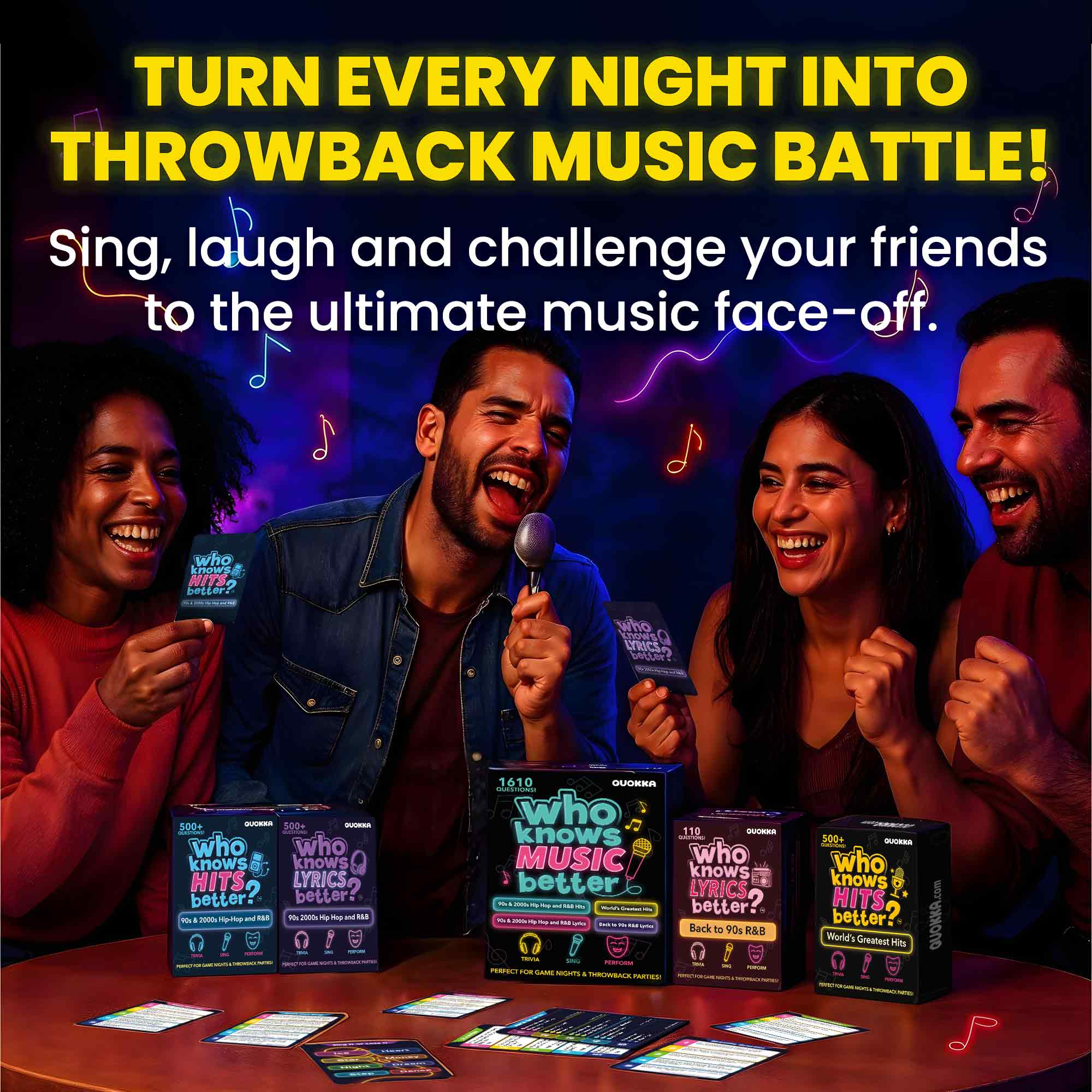 4 Pack Trivia Card Game Who Knows Music Better? - Image 3