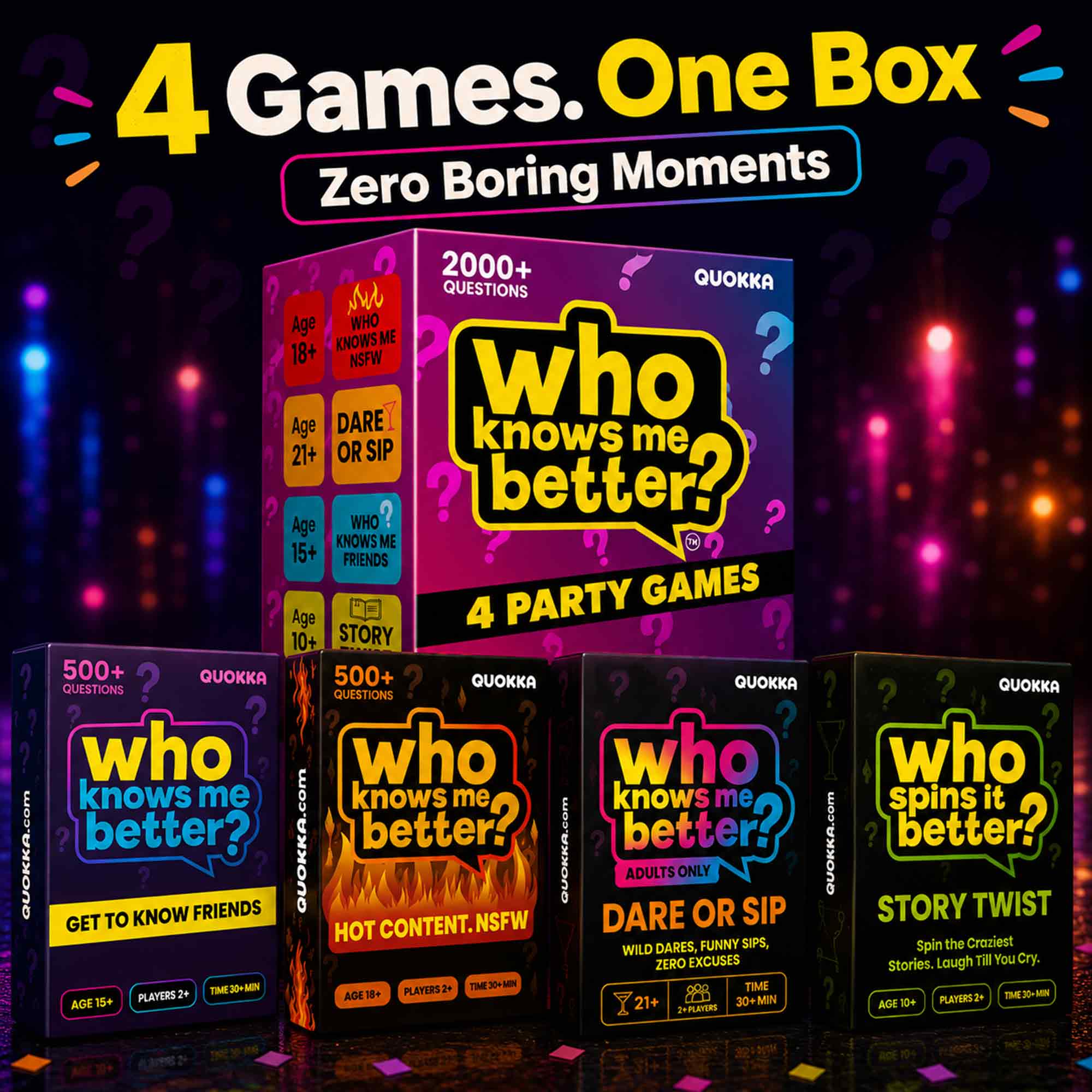 4 Set Party Games â Who Knows Me Better? for Adults - Image 2