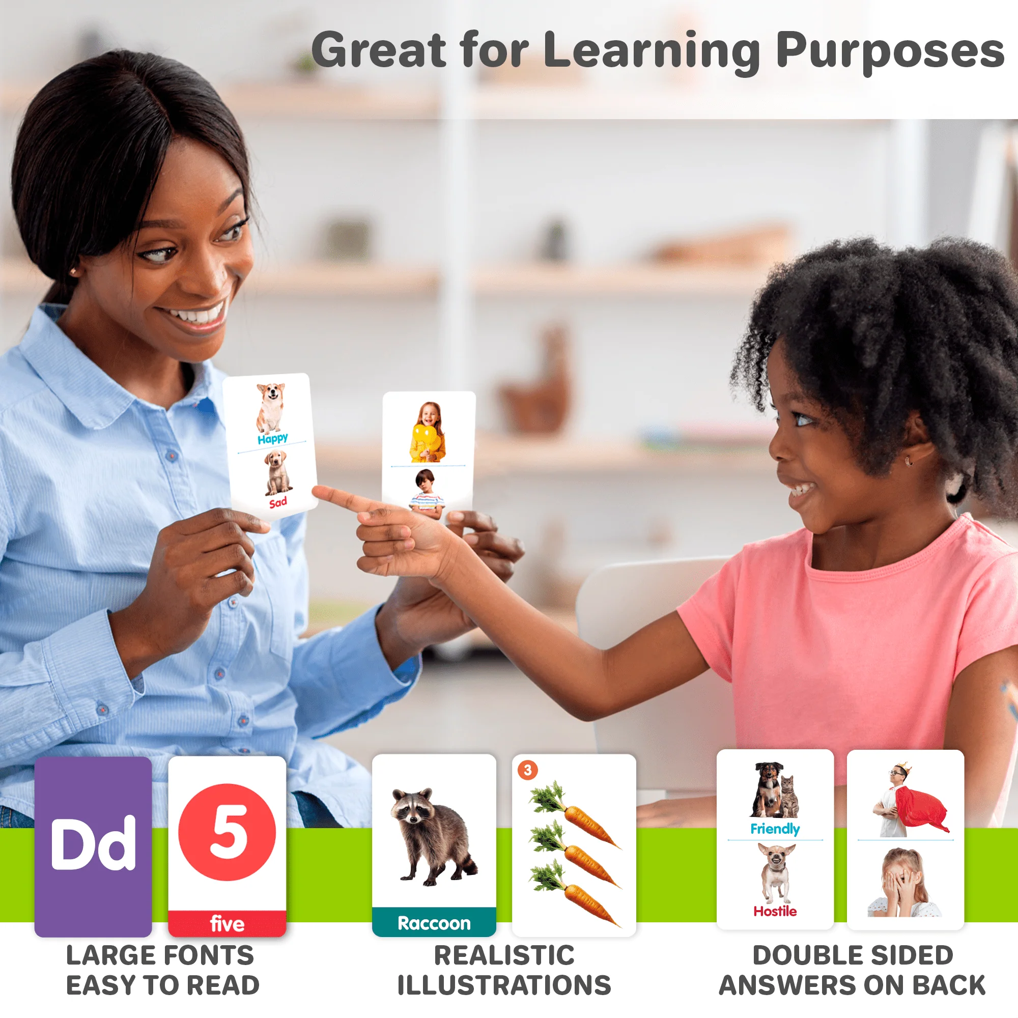 60 Realistic Learning Flash Cards for Kids | ABC, Numbers & Animals - Image 4