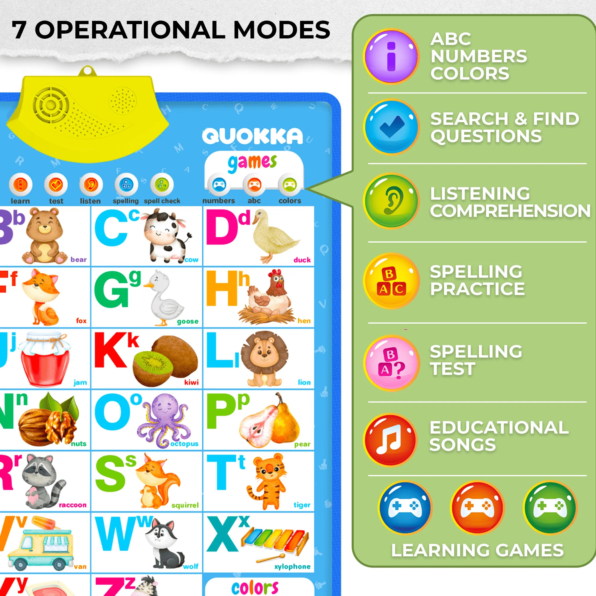 Vertical ABC Poster Learning Toy | Numbers, Colors, Shapes - Image 3