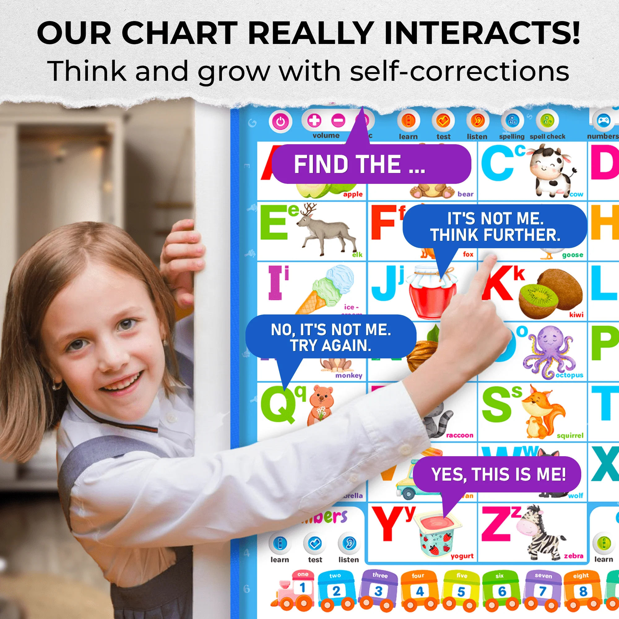 Vertical ABC Poster Learning Toy | Numbers, Colors, Shapes - Image 4