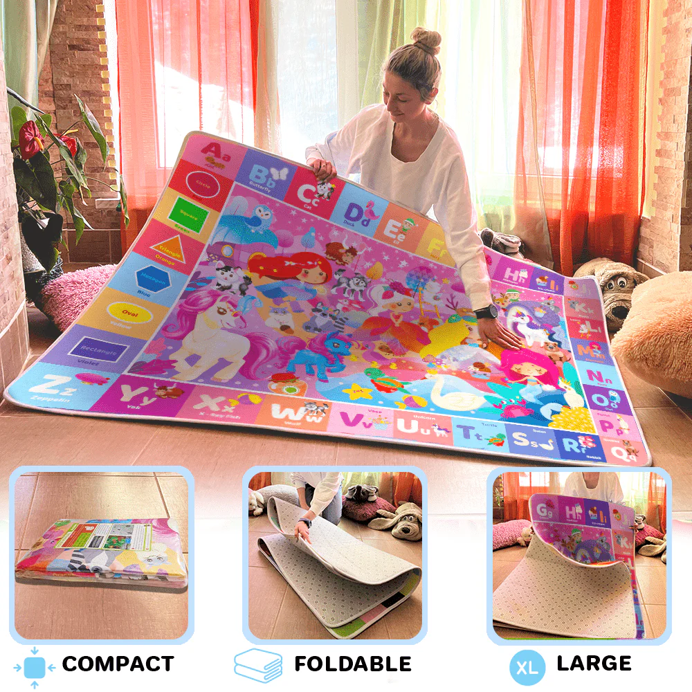 Baby Play Mat for Floor | Unicorn & Princess - Image 4