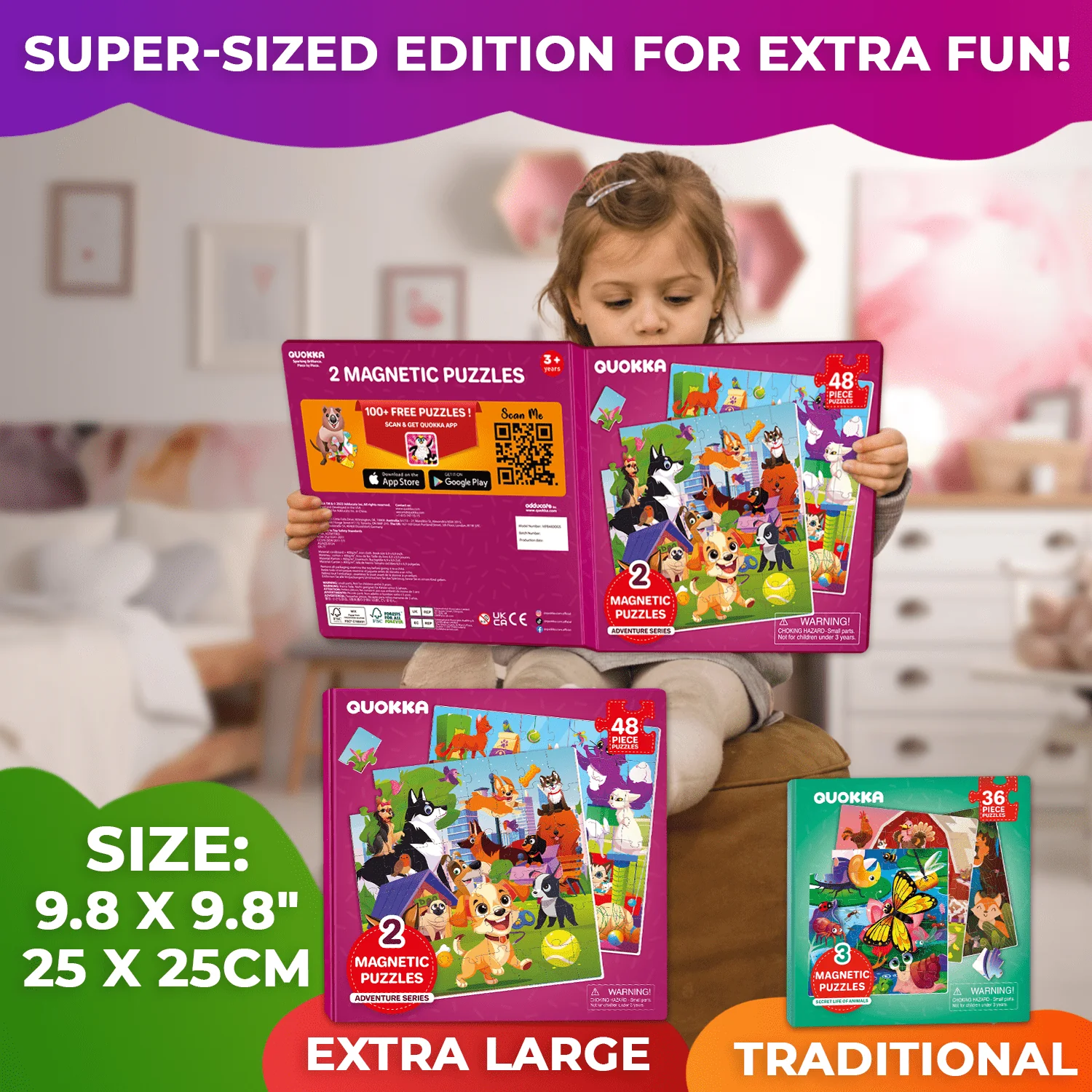 Bundle Set of 2 Magnetic Puzzles for Kids | Unicorns, Cats & Dogs - Image 2
