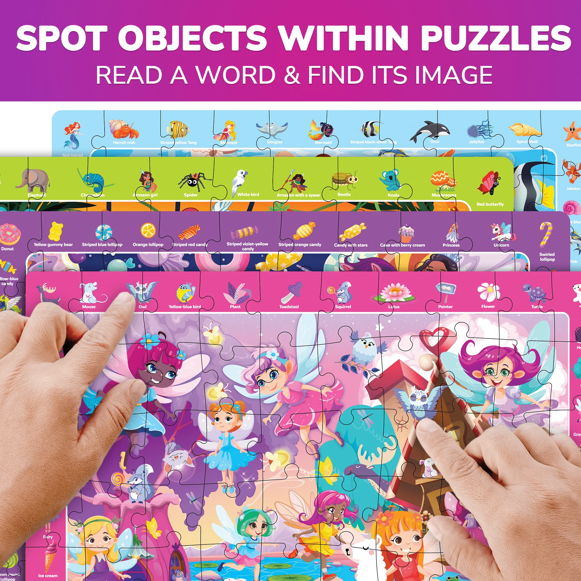 Bundle Set of 8 Observational Puzzles for Kids | City, Fairy - Image 3