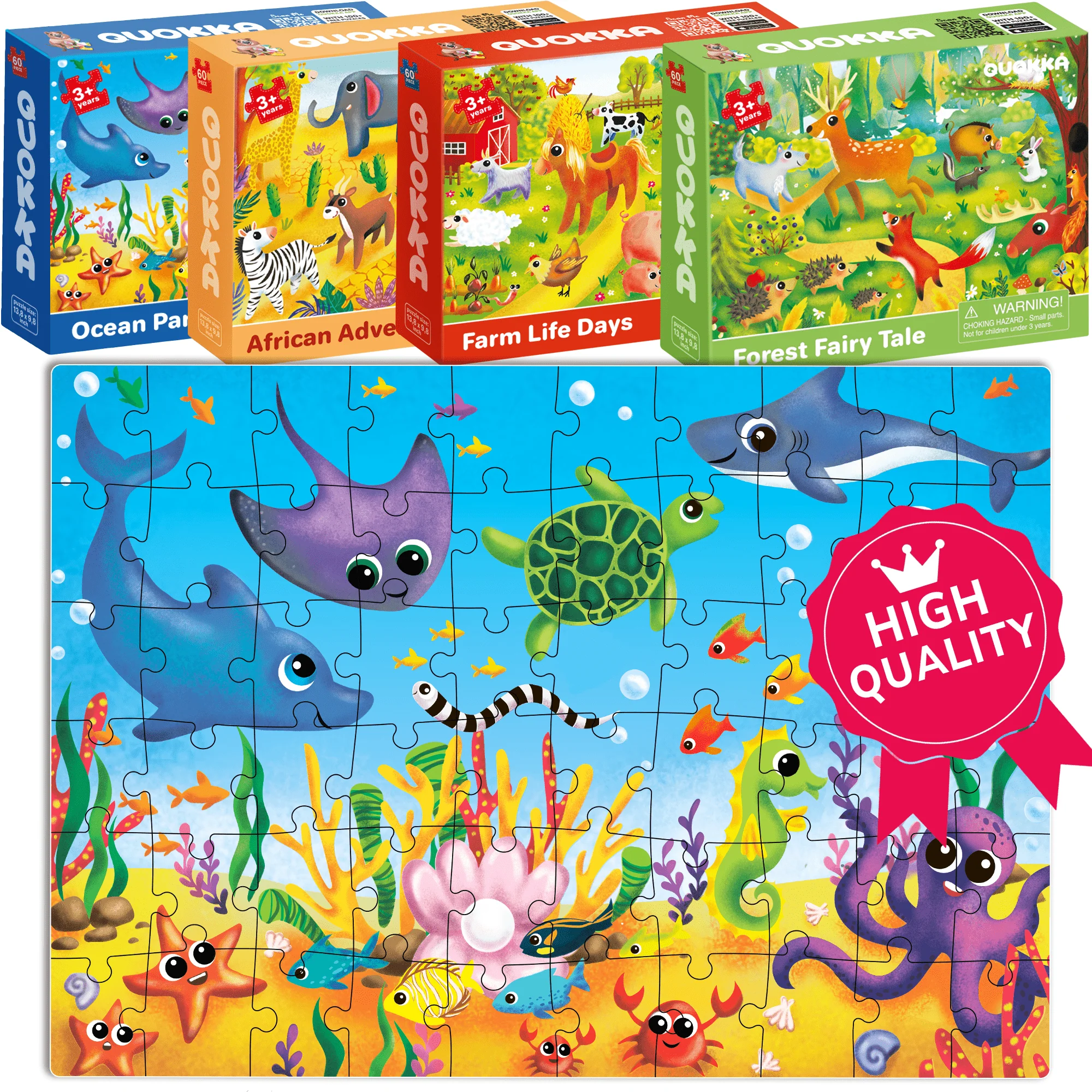 Bundle Set of 8 Puzzles for Kids | Animals, Birds - Image 6
