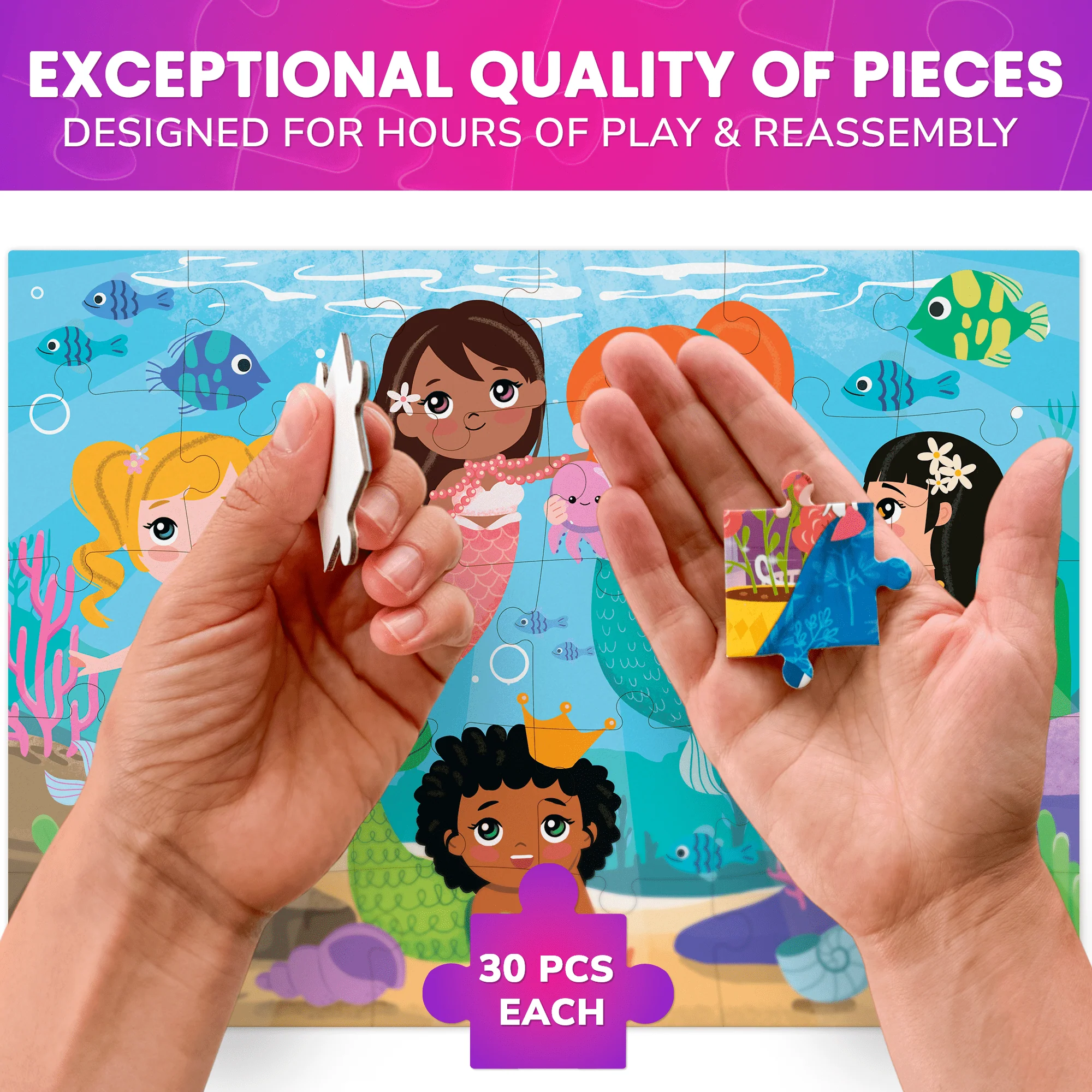 Bundle Set of 8 Puzzles for Kids | Animals, Meadow Girls - Image 3