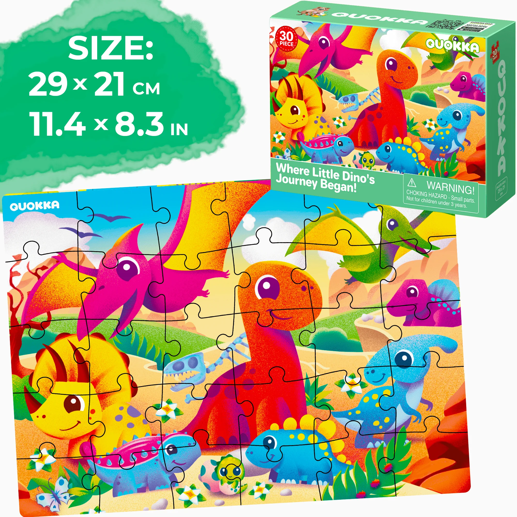 Bundle Set of 8 Puzzles for Kids | Dino, Rainforest - Image 2