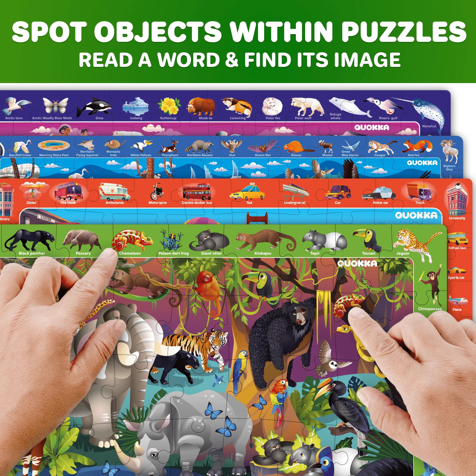 Bundle Set of 8 Puzzles for Kids | Dino, Rainforest - Image 4