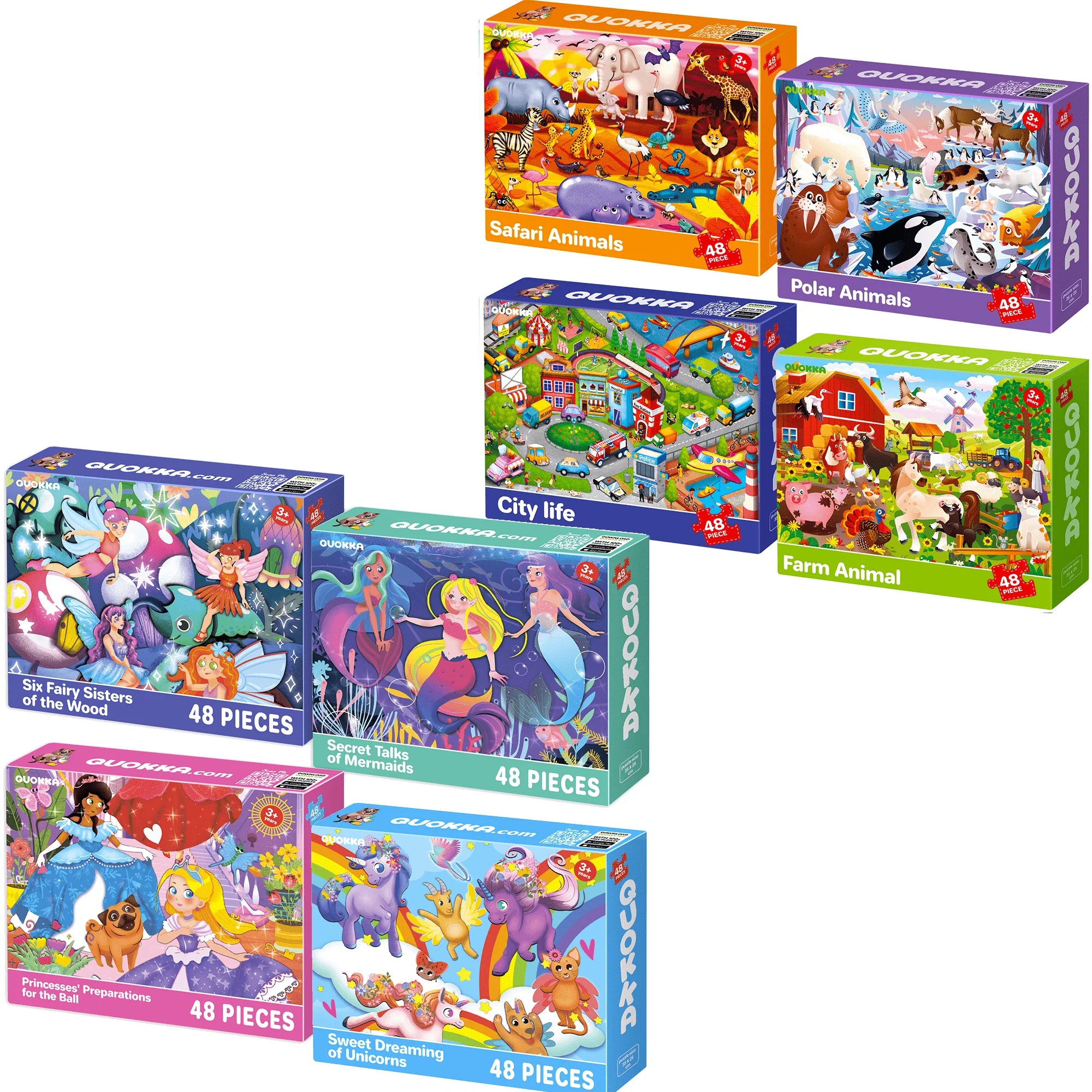 Bundle Set of 8 Puzzles for Kids | Fairy Tales, Animals