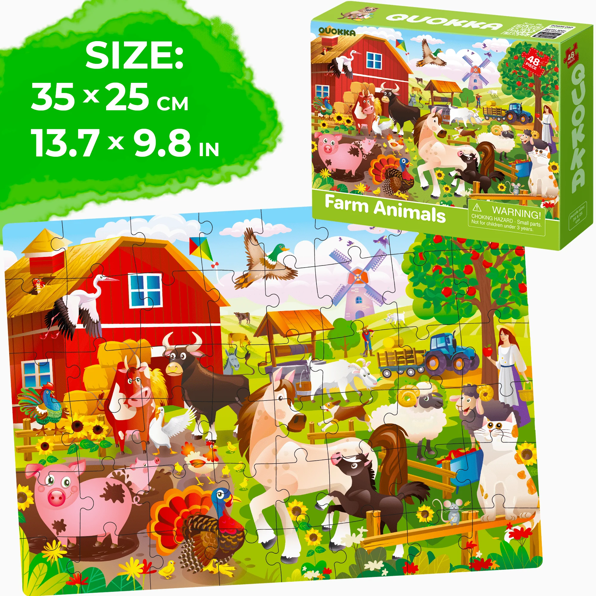 Bundle Set of 8 Puzzles for Kids | Meadow Girls, Animals - Image 4