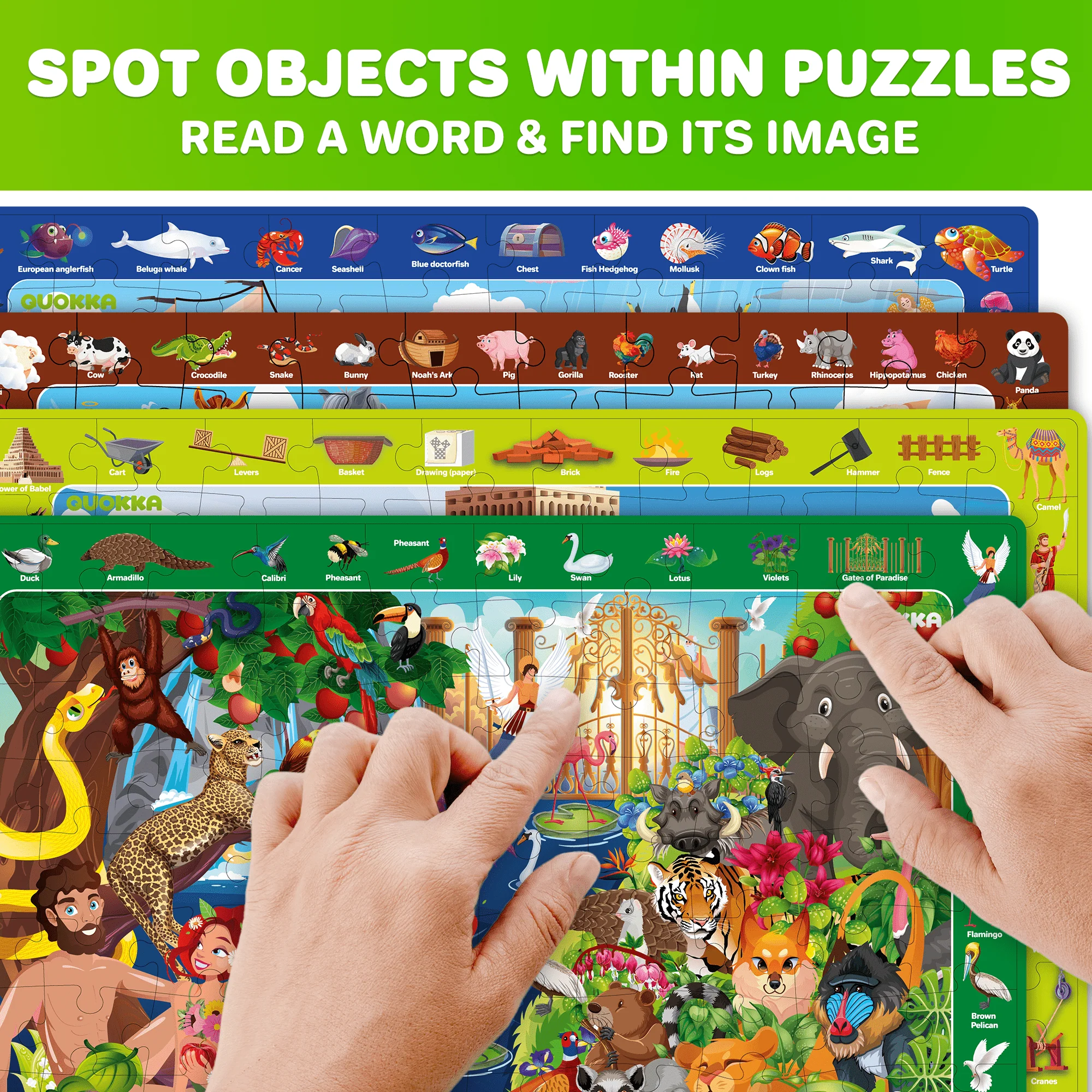 Bundle Set of 8 Puzzles for Kids | Religion Set, Animals - Image 5