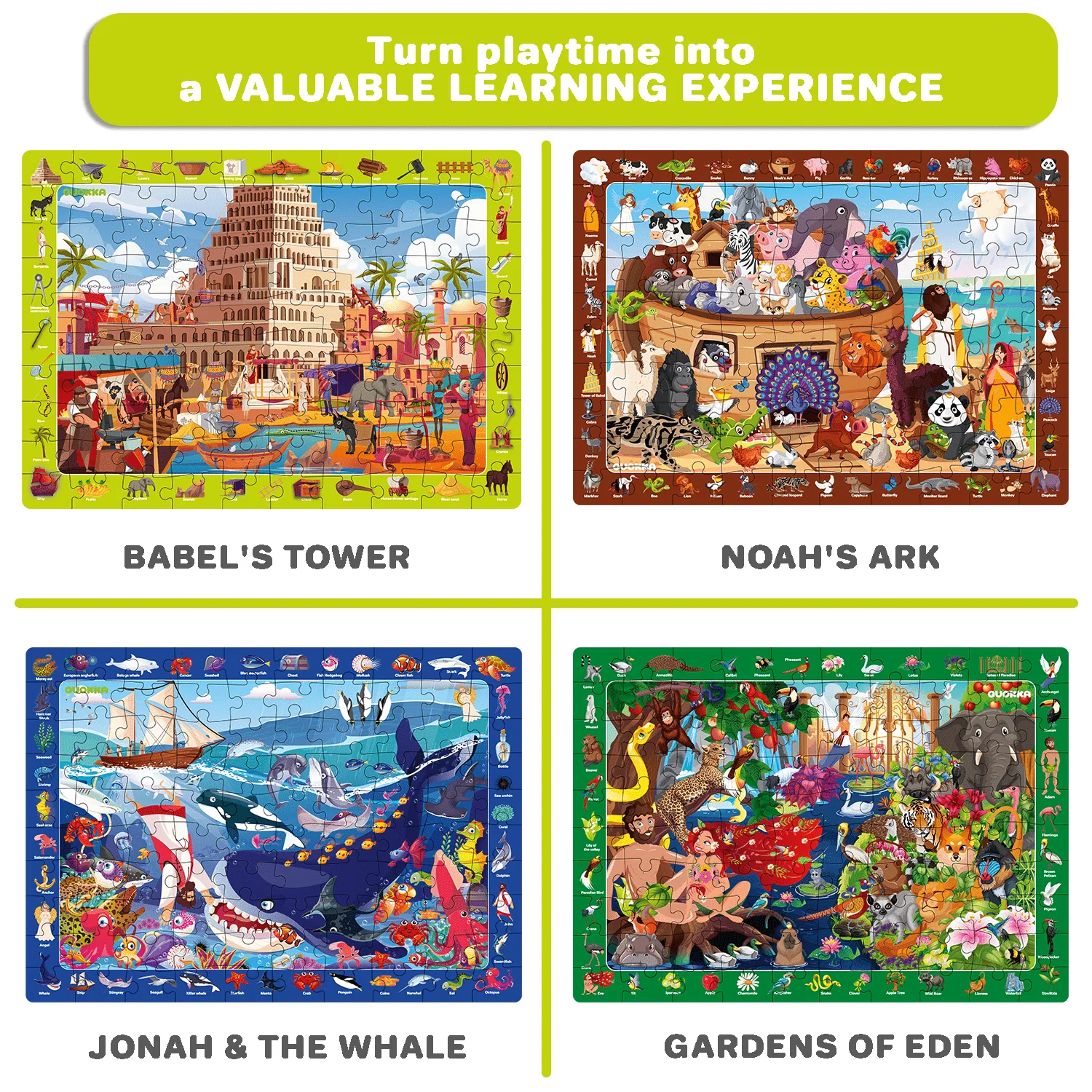 Bundle Set of 8 Puzzles for Kids | Religion Set, Animals - Image 6