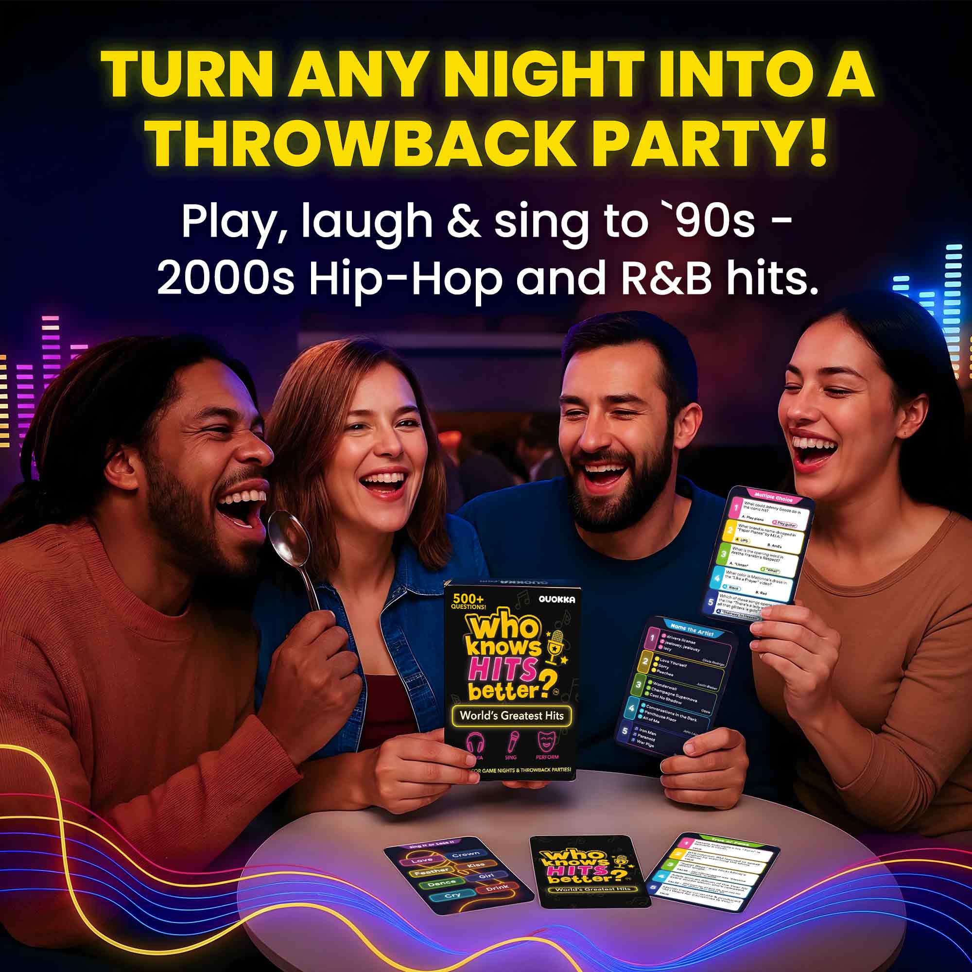 Card Game Who Knows Hits Better? 500+ Questions Music Games - Image 3