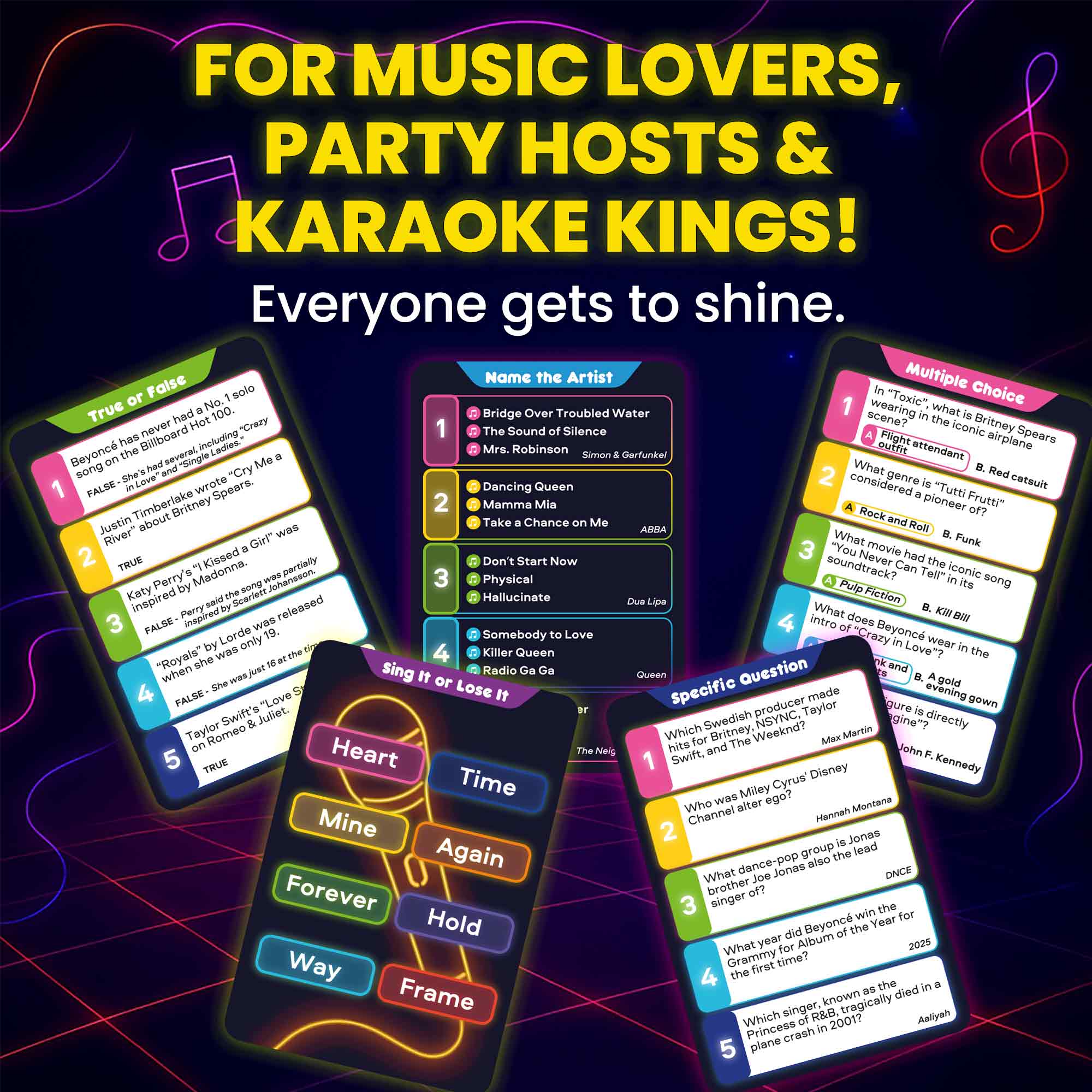 Card Game Who Knows Hits Better? 500+ Questions Music Games - Image 4