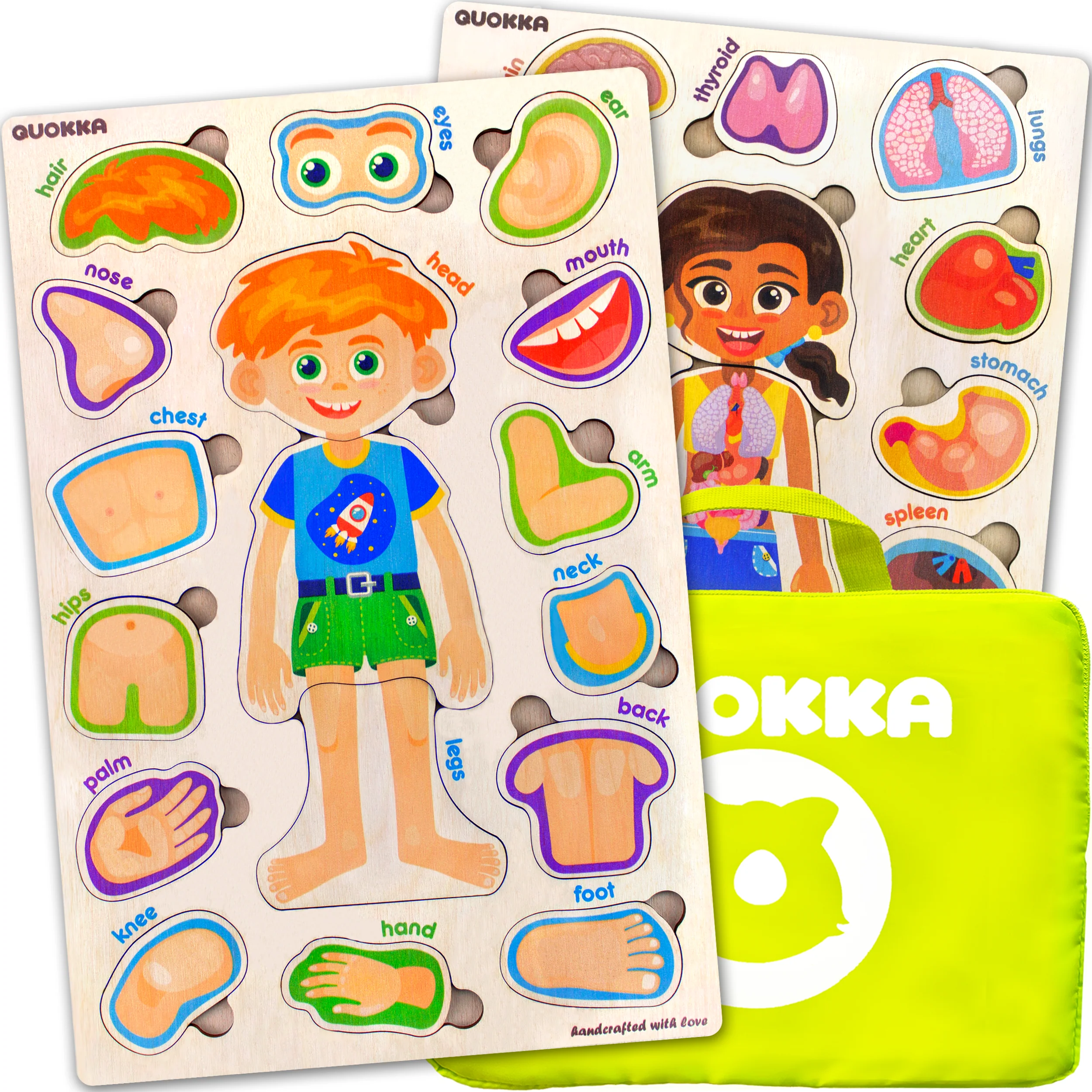Multipack of 5 Kids Puzzles for Boys and Girls - USA & World Map | Body Parts & Human Anatomy - Image 3