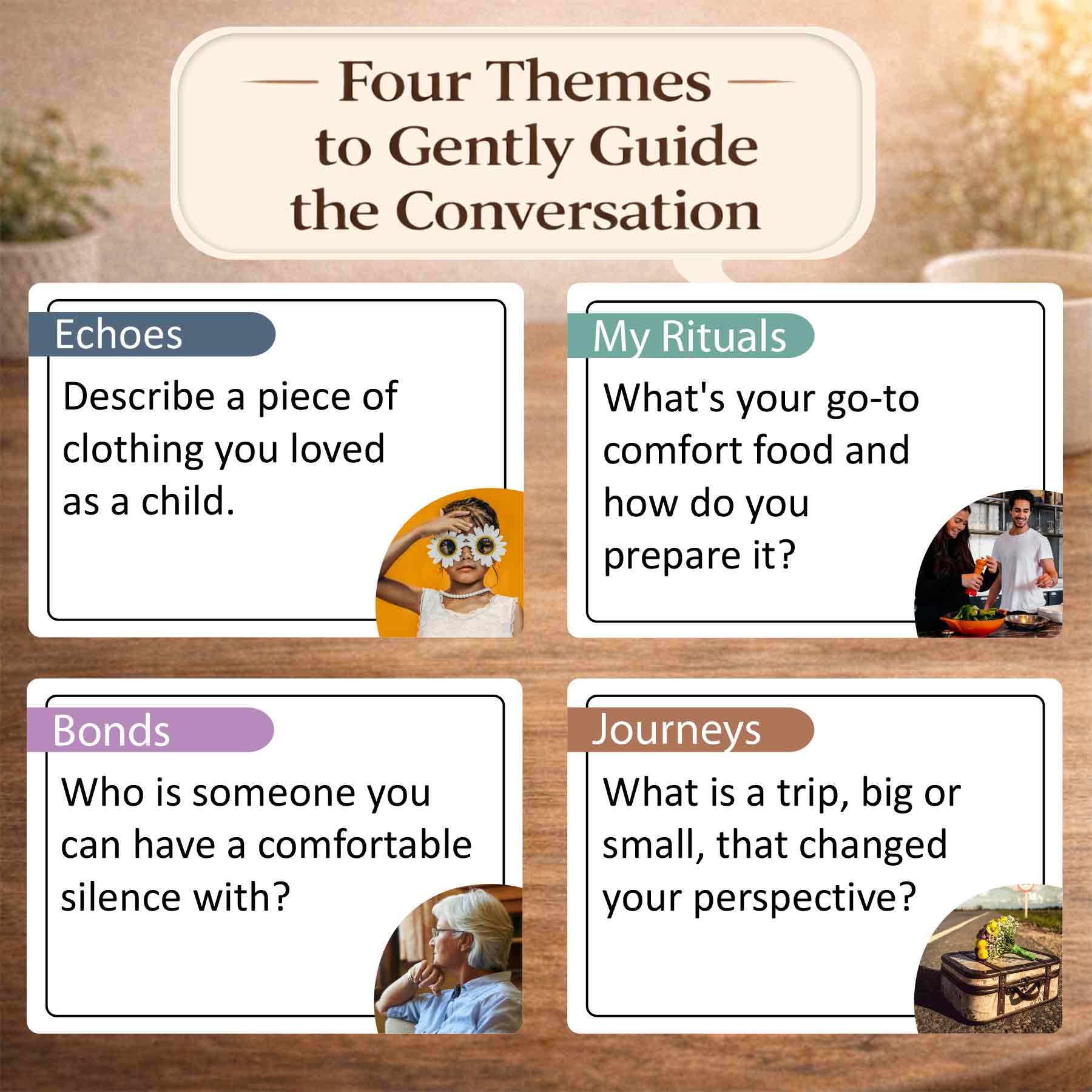 Conversation Cards for Seniors - 160 Large Print Prompts - Image 3