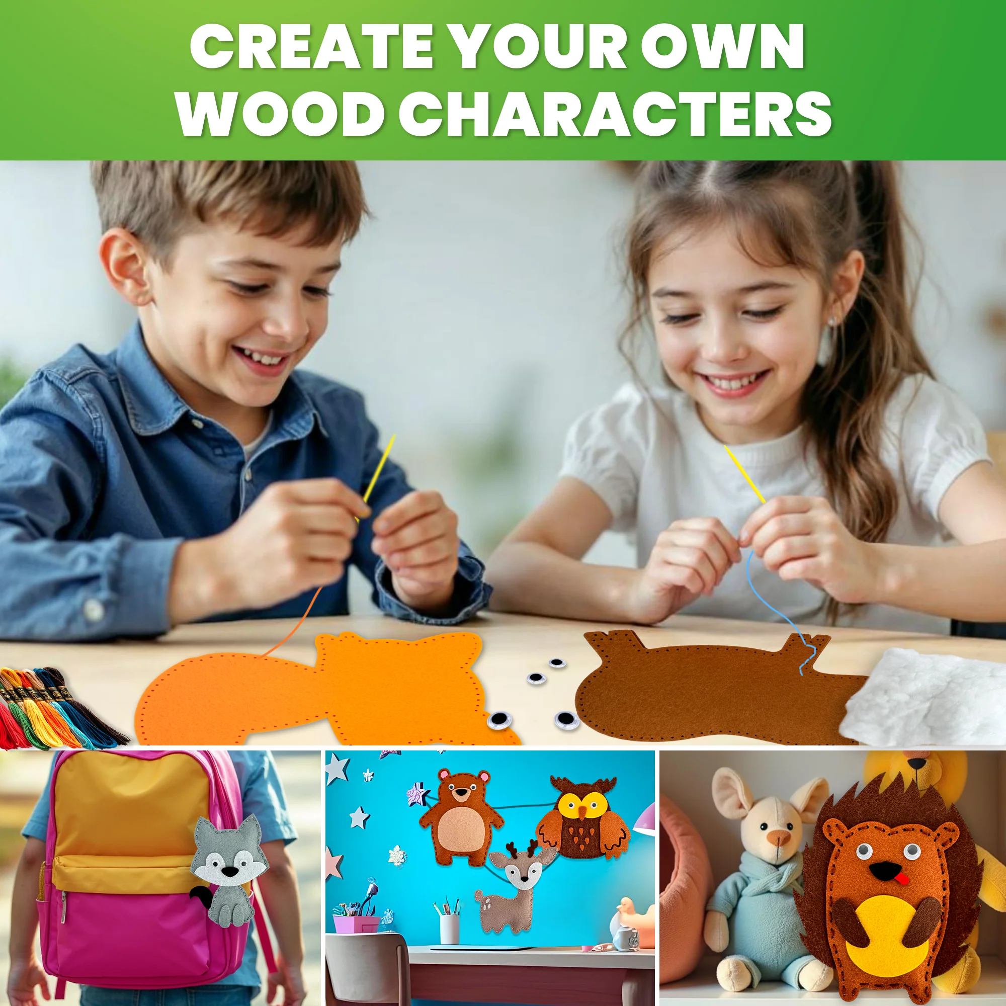 Craft Kits for Kids - 12 Forest Animals Sewing Kit Basic - Image 6