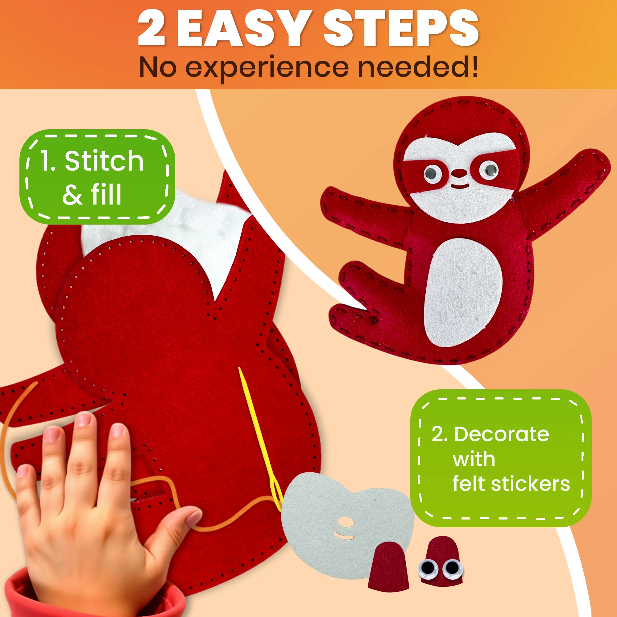 Craft Kits for Kids - 12 Wild Safari Sewing Kit Basic - Image 4