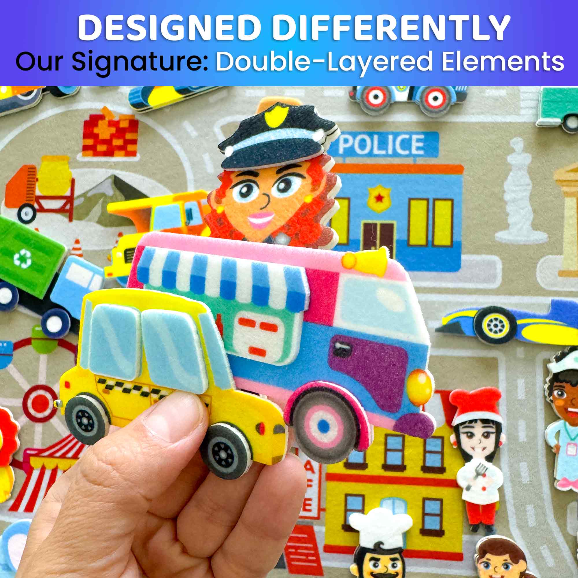 Felt Board City for Kids | Educational Flannel Toy - Image 5