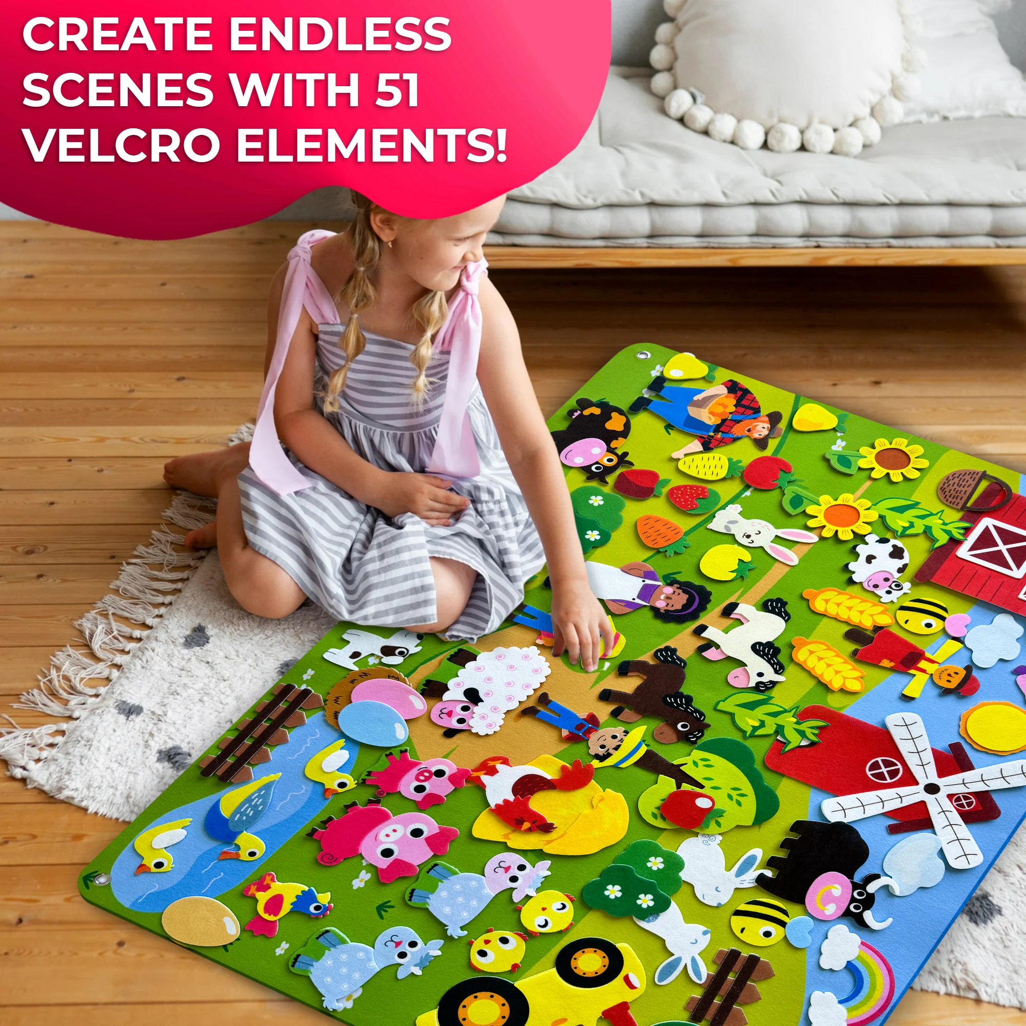 Felt Board Farm for Kids | Educational Flannel Toy - Image 3
