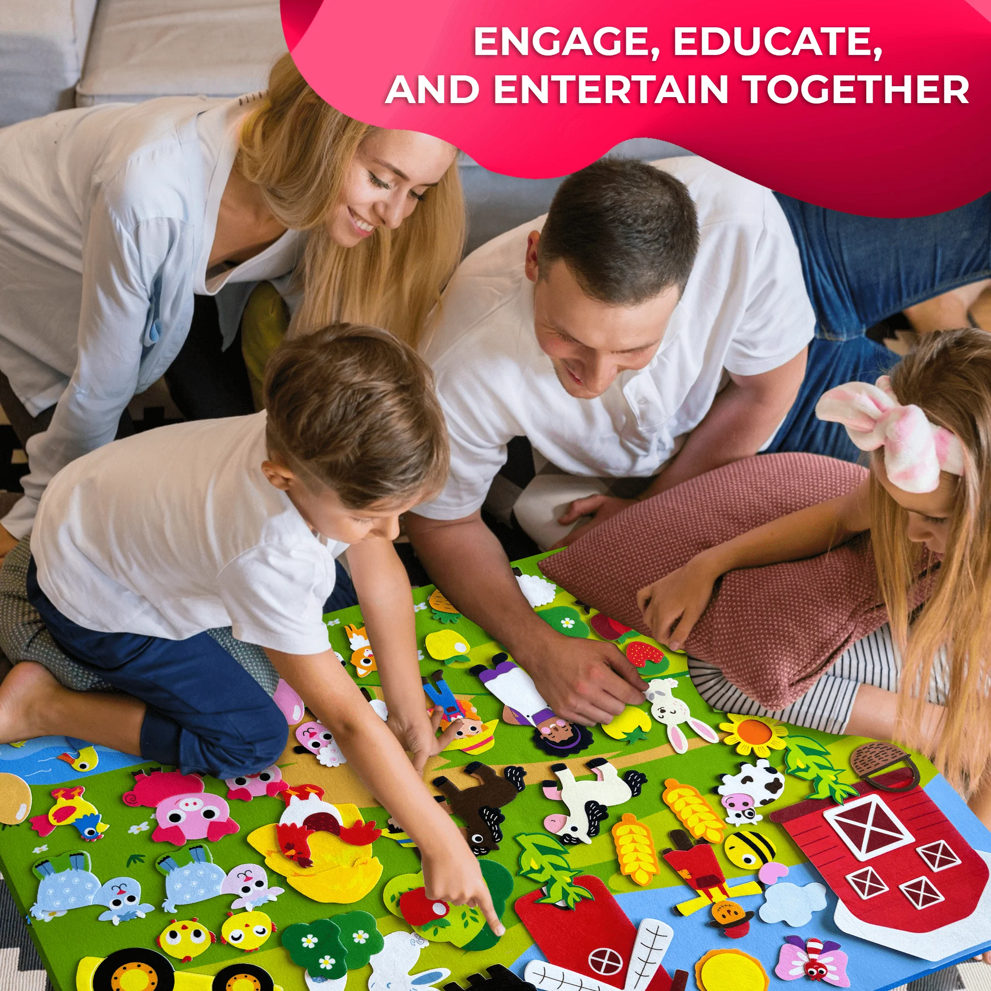 Felt Board Farm for Kids | Educational Flannel Toy - Image 6