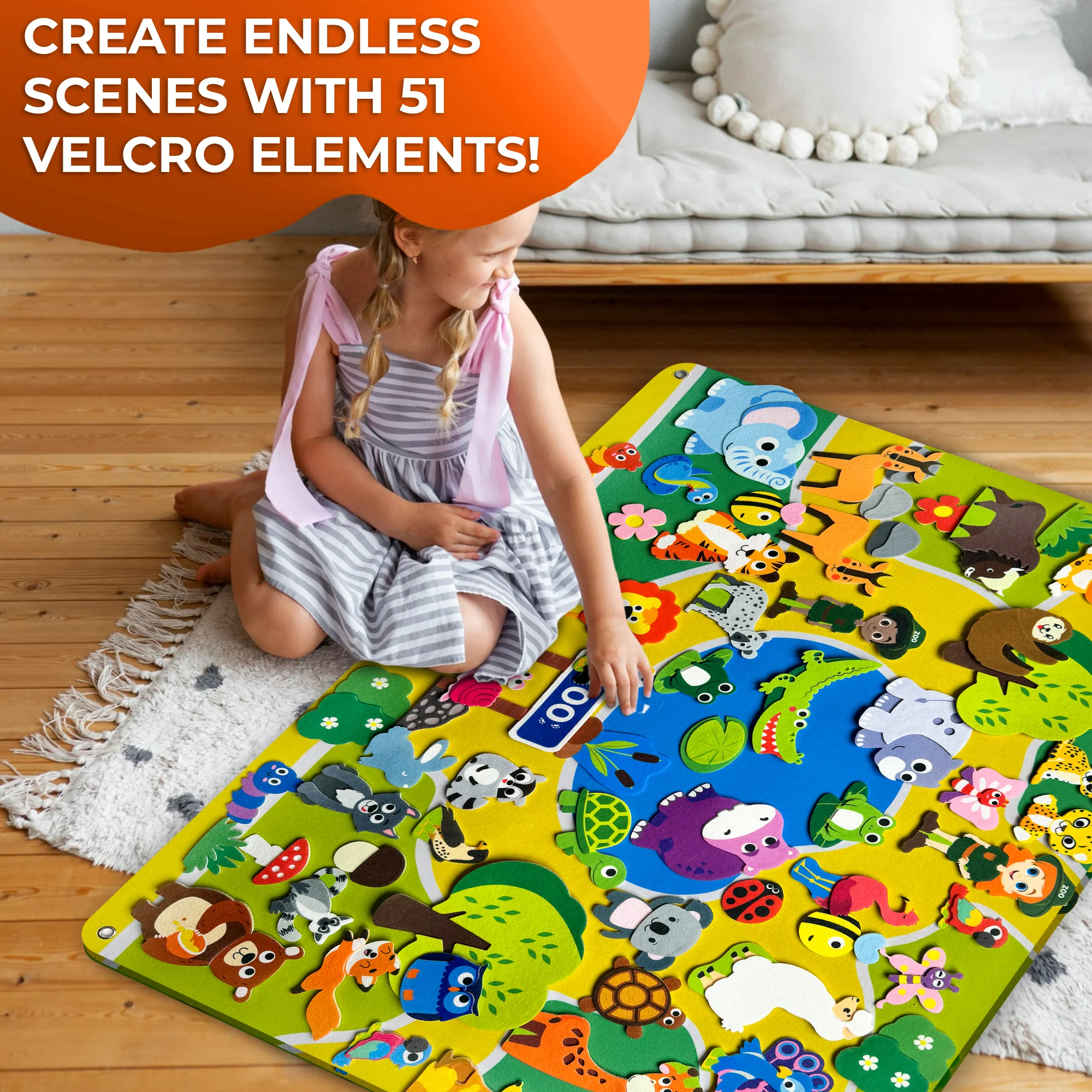Felt Board Zoo for Kids | Educational Flannel Toy - Image 3