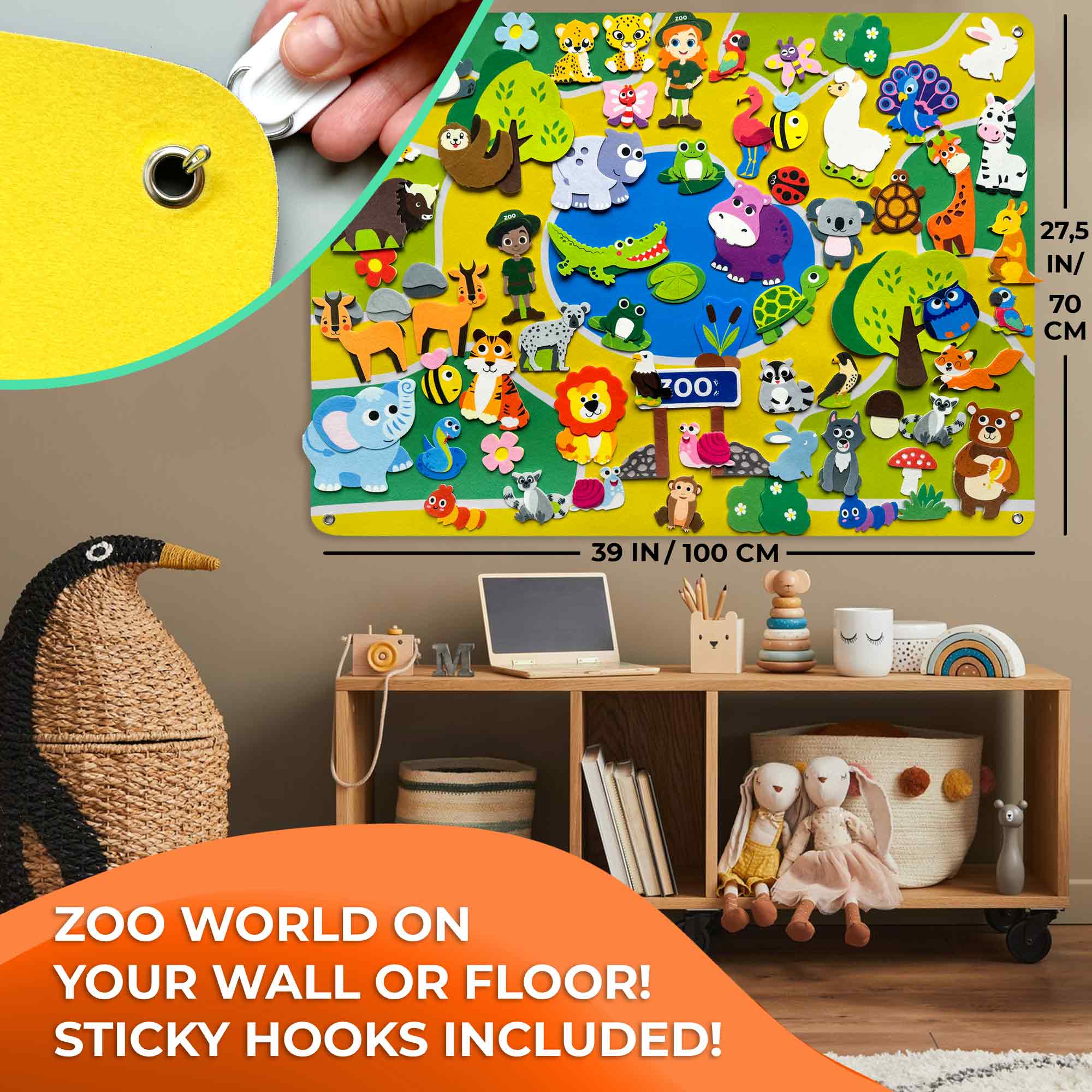 Felt Board Zoo for Kids | Educational Flannel Toy - Image 4