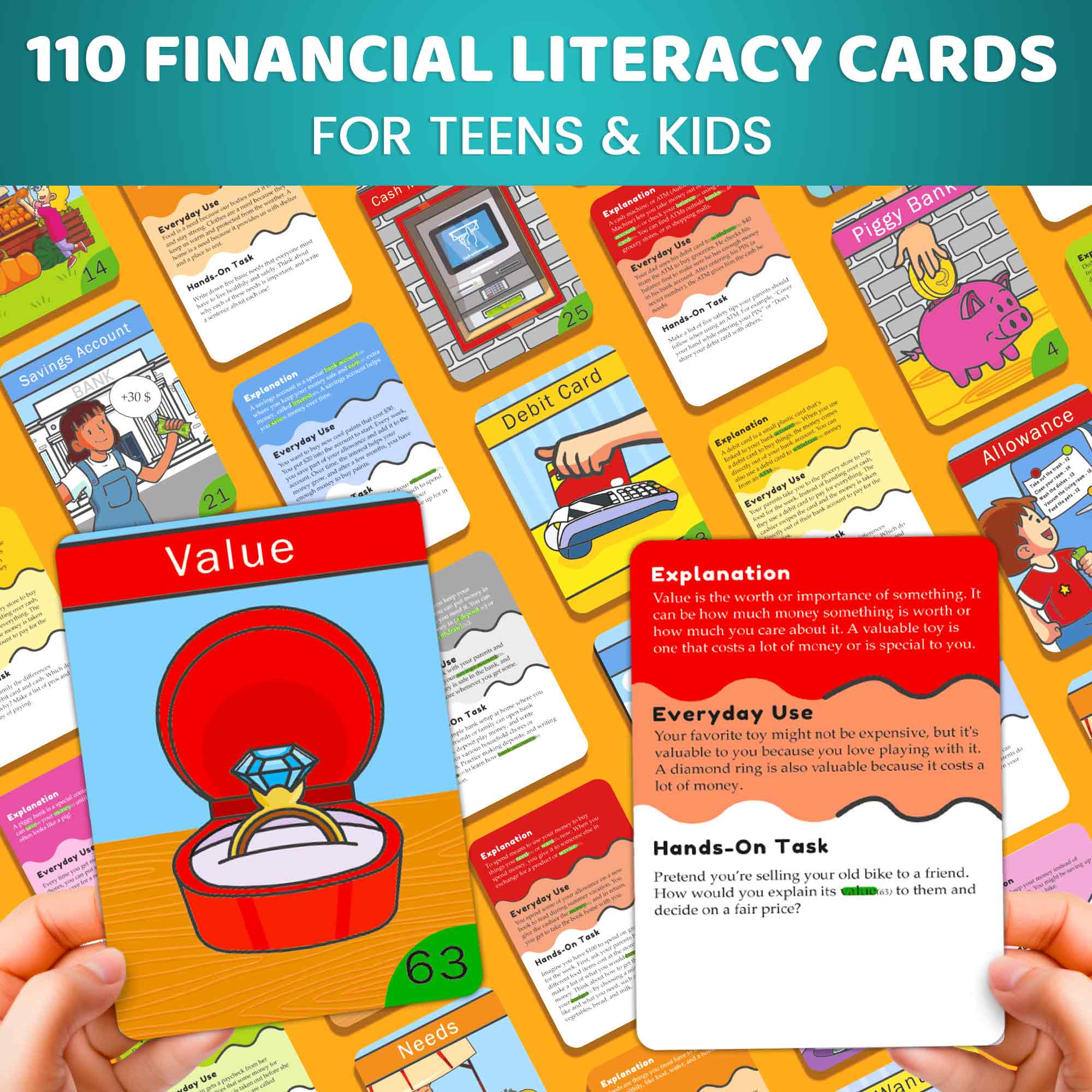 Financial Literacy Flash Cards for Kids - Management, Budgeting - Image 2